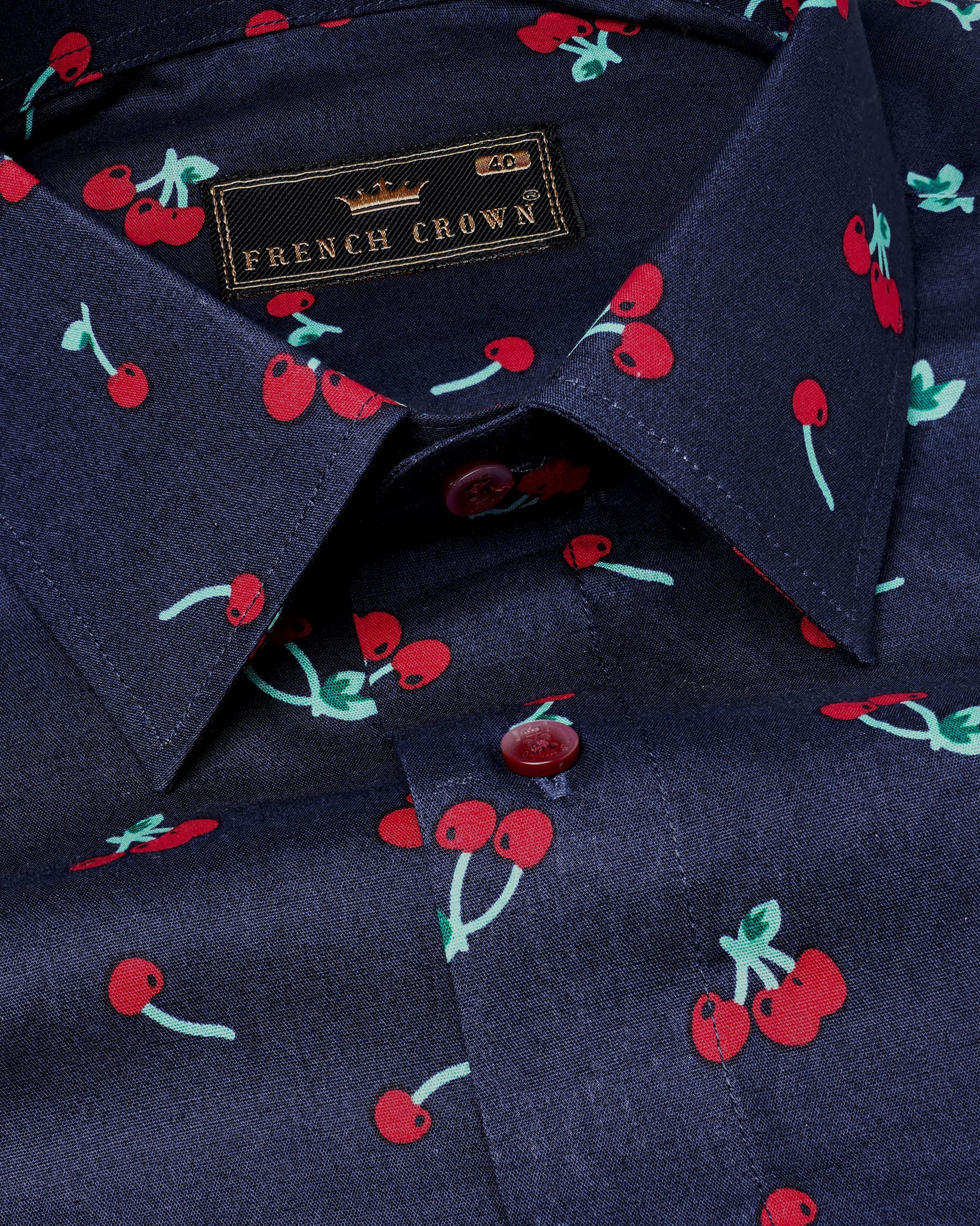 Licorice Blue Cherries Printed Premium Cotton Shirt 7527-MN-38, 7527-MN-H-38, 7527-MN-39, 7527-MN-H-39, 7527-MN-40, 7527-MN-H-40, 7527-MN-42, 7527-MN-H-42, 7527-MN-44, 7527-MN-H-44, 7527-MN-46, 7527-MN-H-46, 7527-MN-48, 7527-MN-H-48, 7527-MN-50, 7527-MN-H-50, 7527-MN-52, 7527-MN-H-52