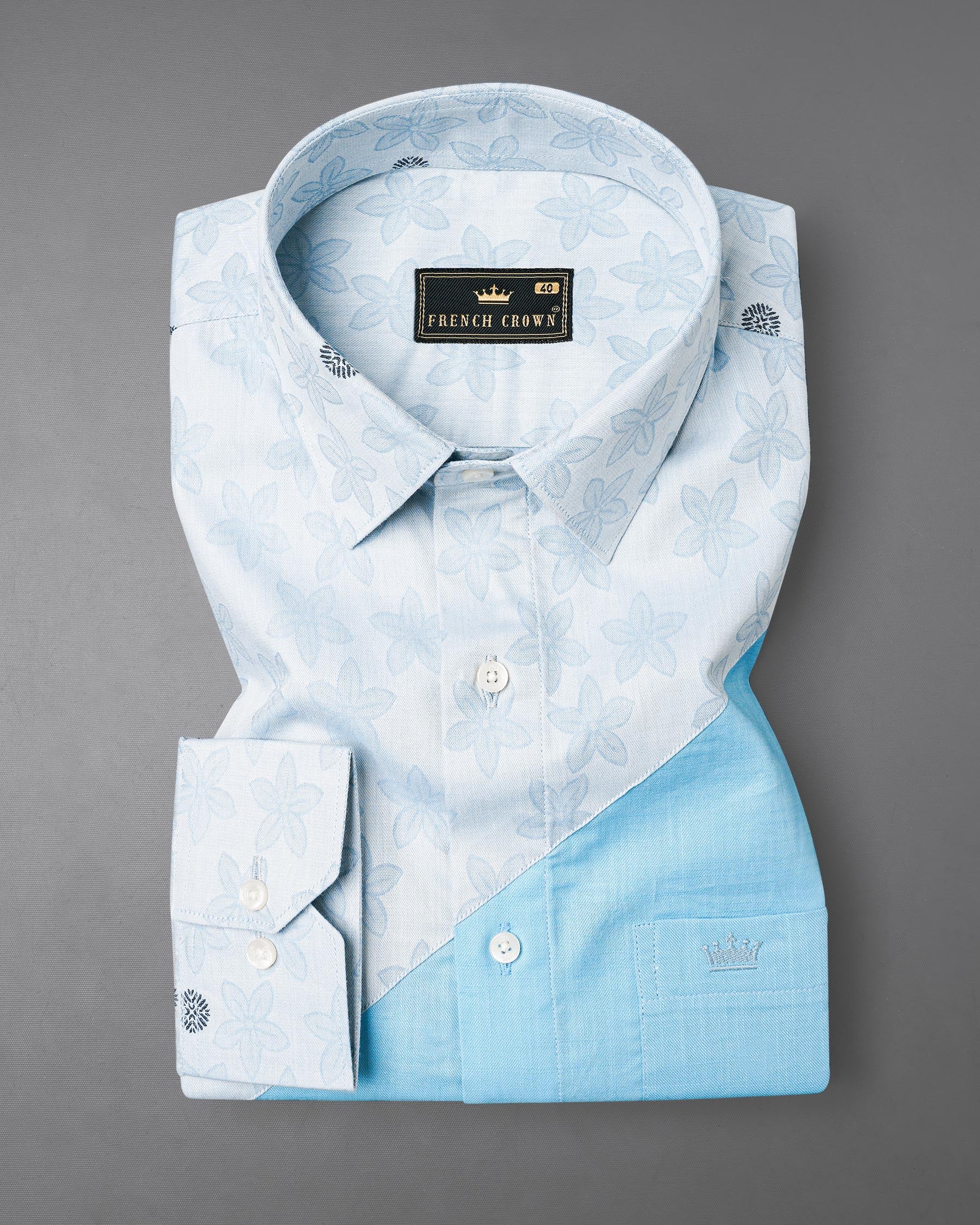 Mystic Baby Blue Floral Textured with Tiffany Jacquard Premium Giza Cotton Shirt 7531-P170-38, 7531-P170-H-38, 7531-P170-39, 7531-P170-H-39, 7531-P170-40, 7531-P170-H-40, 7531-P170-42, 7531-P170-H-42, 7531-P170-44, 7531-P170-H-44, 7531-P170-46, 7531-P170-H-46, 7531-P170-48, 7531-P170-H-48, 7531-P170-50, 7531-P170-H-50, 7531-P170-52, 7531-P170-H-52