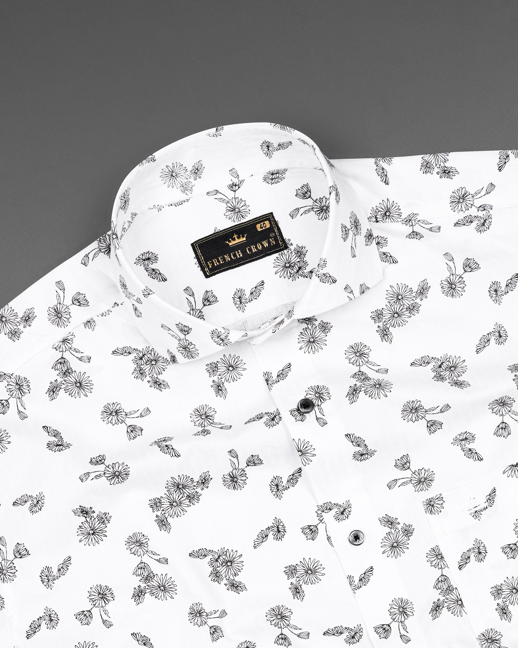 Bright White with Black Floral Dobby Textured Premium Giza Cotton Shirt 7533-CA-BLK-38, 7533-CA-BLK-H-38, 7533-CA-BLK-39, 7533-CA-BLK-H-39, 7533-CA-BLK-40, 7533-CA-BLK-H-40, 7533-CA-BLK-42, 7533-CA-BLK-H-42, 7533-CA-BLK-44, 7533-CA-BLK-H-44, 7533-CA-BLK-46, 7533-CA-BLK-H-46, 7533-CA-BLK-48, 7533-CA-BLK-H-48, 7533-CA-BLK-50, 7533-CA-BLK-H-50, 7533-CA-BLK-52, 7533-CA-BLK-H-52