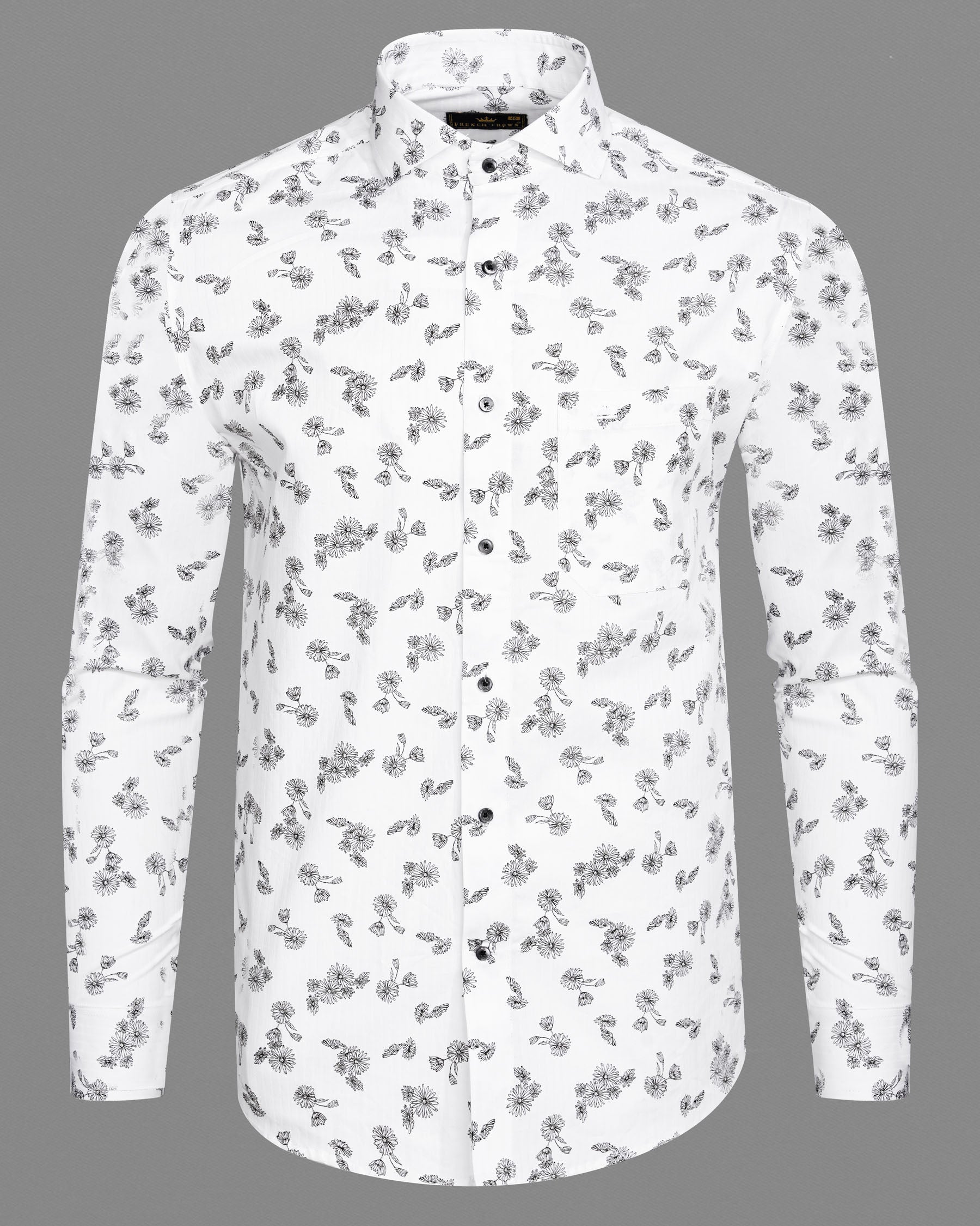 Bright White with Black Floral Dobby Textured Premium Giza Cotton Shirt 7533-CA-BLK-38, 7533-CA-BLK-H-38, 7533-CA-BLK-39, 7533-CA-BLK-H-39, 7533-CA-BLK-40, 7533-CA-BLK-H-40, 7533-CA-BLK-42, 7533-CA-BLK-H-42, 7533-CA-BLK-44, 7533-CA-BLK-H-44, 7533-CA-BLK-46, 7533-CA-BLK-H-46, 7533-CA-BLK-48, 7533-CA-BLK-H-48, 7533-CA-BLK-50, 7533-CA-BLK-H-50, 7533-CA-BLK-52, 7533-CA-BLK-H-52