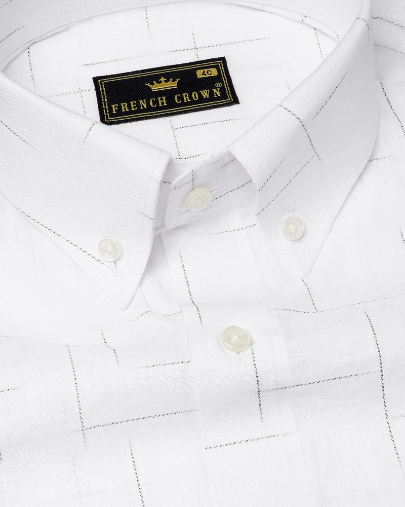 Bright white with black slub textured Luxurious Linen Shirt 7557-BD-38, 7557-BD-H-38, 7557-BD-39, 7557-BD-H-39, 7557-BD-40, 7557-BD-H-40, 7557-BD-42, 7557-BD-H-42, 7557-BD-44, 7557-BD-H-44, 7557-BD-46, 7557-BD-H-46, 7557-BD-48, 7557-BD-H-48, 7557-BD-50, 7557-BD-H-50, 7557-BD-52, 7557-BD-H-52