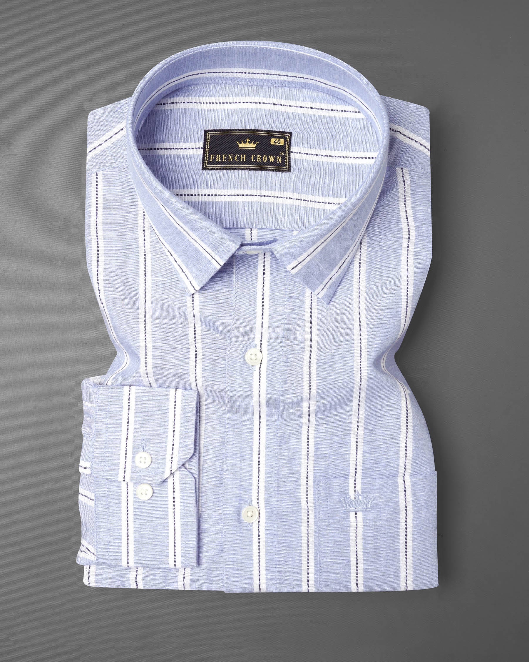 Mercury Blue with White Vertical Striped Twill Premium Cotton Shirt 7572-38, 7572-H-38, 7572-39, 7572-H-39, 7572-40, 7572-H-40, 7572-42, 7572-H-42, 7572-44, 7572-H-44, 7572-46, 7572-H-46, 7572-48, 7572-H-48, 7572-50, 7572-H-50, 7572-52, 7572-H-52