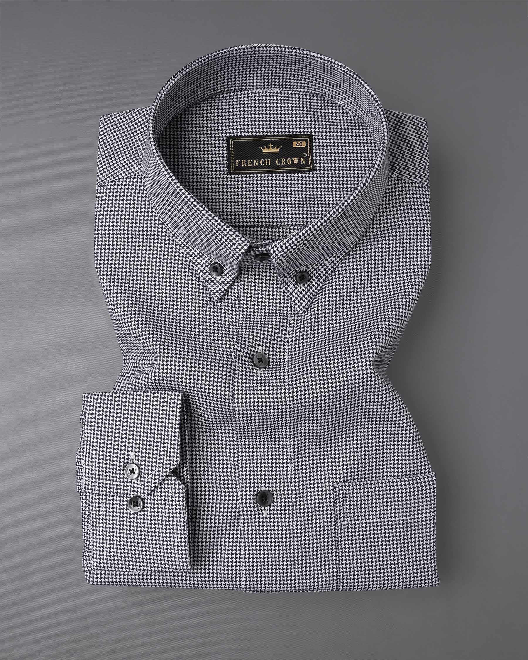Jade Black and White Houndstooth Textured Premium Giza Cotton Shirt 7576-BD-BLK-38, 7576-BD-BLK-H-38, 7576-BD-BLK-39, 7576-BD-BLK-H-39, 7576-BD-BLK-40, 7576-BD-BLK-H-40, 7576-BD-BLK-42, 7576-BD-BLK-H-42, 7576-BD-BLK-44, 7576-BD-BLK-H-44, 7576-BD-BLK-46, 7576-BD-BLK-H-46, 7576-BD-BLK-48, 7576-BD-BLK-H-48, 7576-BD-BLK-50, 7576-BD-BLK-H-50, 7576-BD-BLK-52, 7576-BD-BLK-H-52