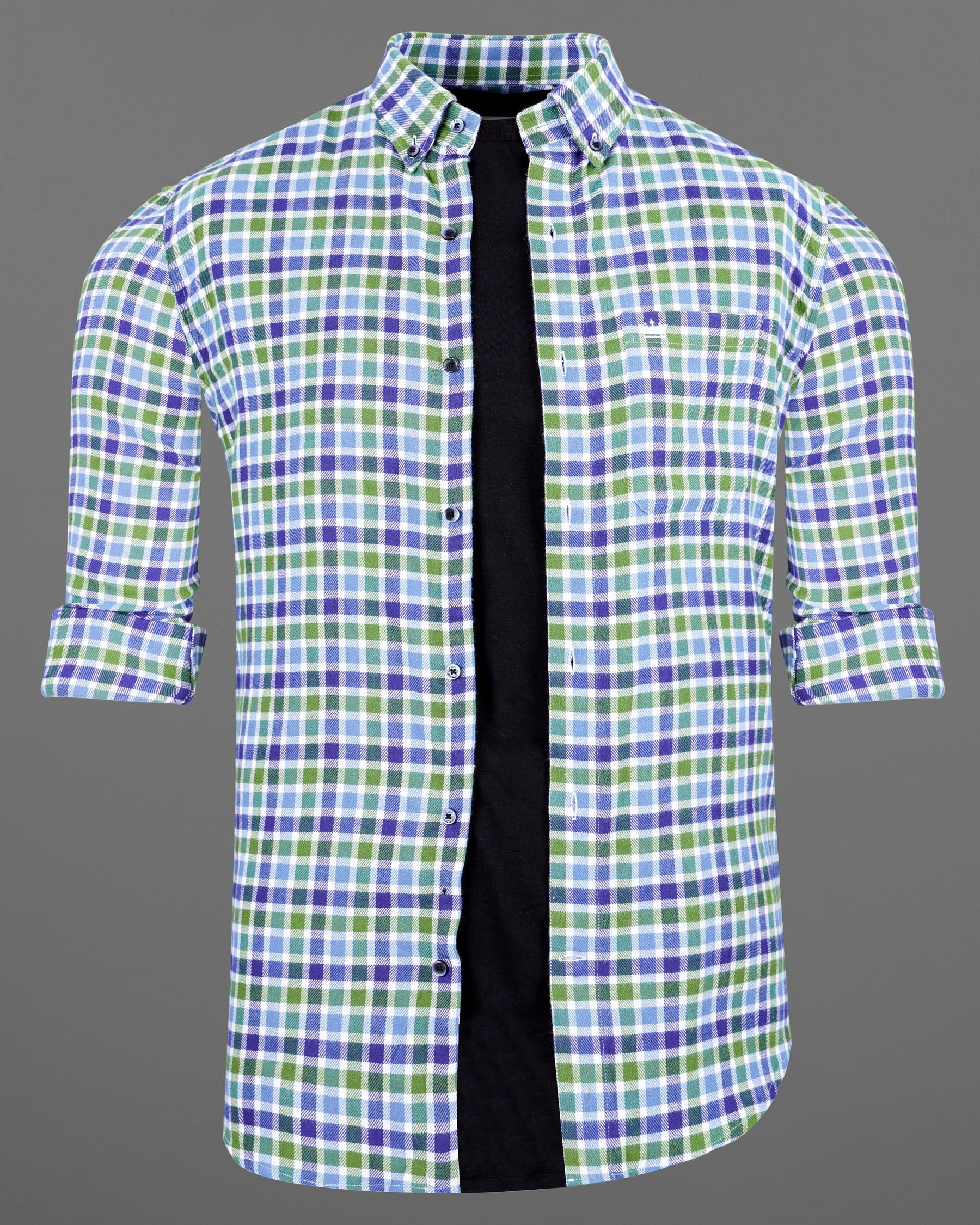 Camo Green and Gigas Blue Twill Gingham Premium Cotton Overshirt 7625-BD-BLE-38, 7625-BD-BLE-H-38, 7625-BD-BLE-39,7625-BD-BLE-H-39, 7625-BD-BLE-40, 7625-BD-BLE-H-40, 7625-BD-BLE-42, 7625-BD-BLE-H-42, 7625-BD-BLE-44, 7625-BD-BLE-H-44, 7625-BD-BLE-46, 7625-BD-BLE-H-46, 7625-BD-BLE-48, 7625-BD-BLE-H-48, 7625-BD-BLE-50, 7625-BD-BLE-H-50, 7625-BD-BLE-52, 7625-BD-BLE-H-52