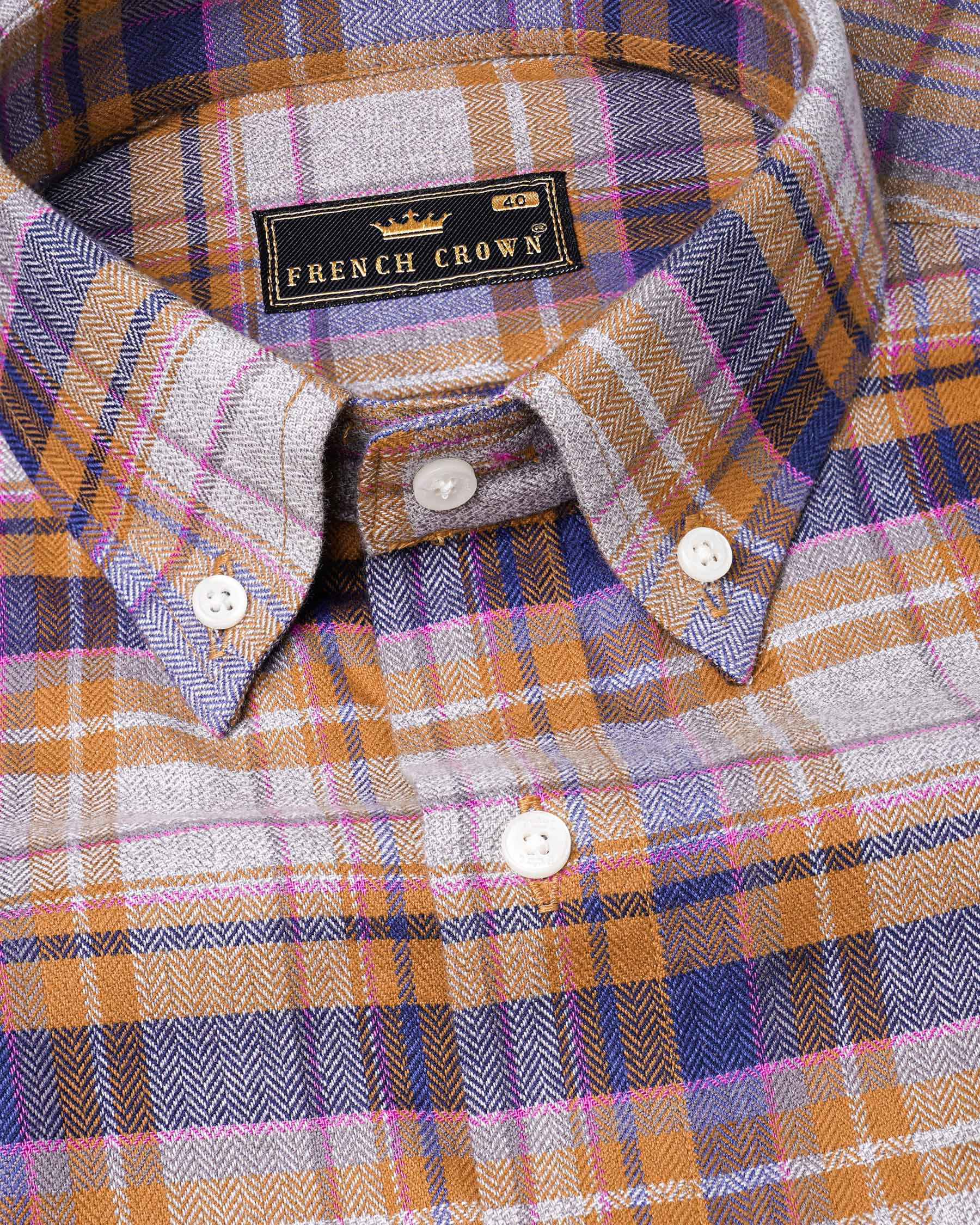 Wisteria Gray with Raw Sienna Plaid Herringbone Shirt 7636-BD-38, 7636-BD-H-38, 7636-BD-39,7636-BD-H-39, 7636-BD-40, 7636-BD-H-40, 7636-BD-42, 7636-BD-H-42, 7636-BD-44, 7636-BD-H-44, 7636-BD-46, 7636-BD-H-46, 7636-BD-48, 7636-BD-H-48, 7636-BD-50, 7636-BD-H-50, 7636-BD-52, 7636-BD-H-52