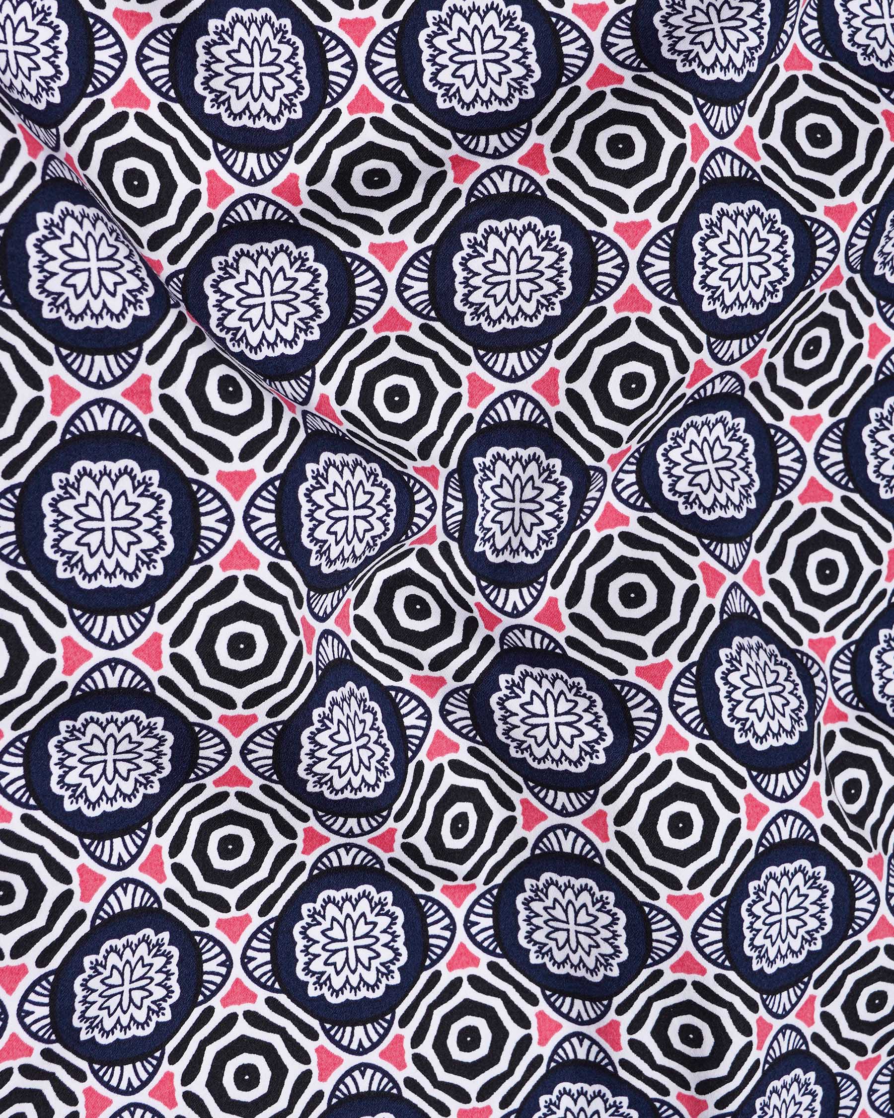 Bigstone Blue with Cranberry Pink Bohemian Printed Premium Cotton Shirt 7643-BLE-38, 7643-BLE-H-38, 7643-BLE-39,7643-BLE-H-39, 7643-BLE-40, 7643-BLE-H-40, 7643-BLE-42, 7643-BLE-H-42, 7643-BLE-44, 7643-BLE-H-44, 7643-BLE-46, 7643-BLE-H-46, 7643-BLE-48, 7643-BLE-H-48, 7643-BLE-50, 7643-BLE-H-50, 7643-BLE-52, 7643-BLE-H-52