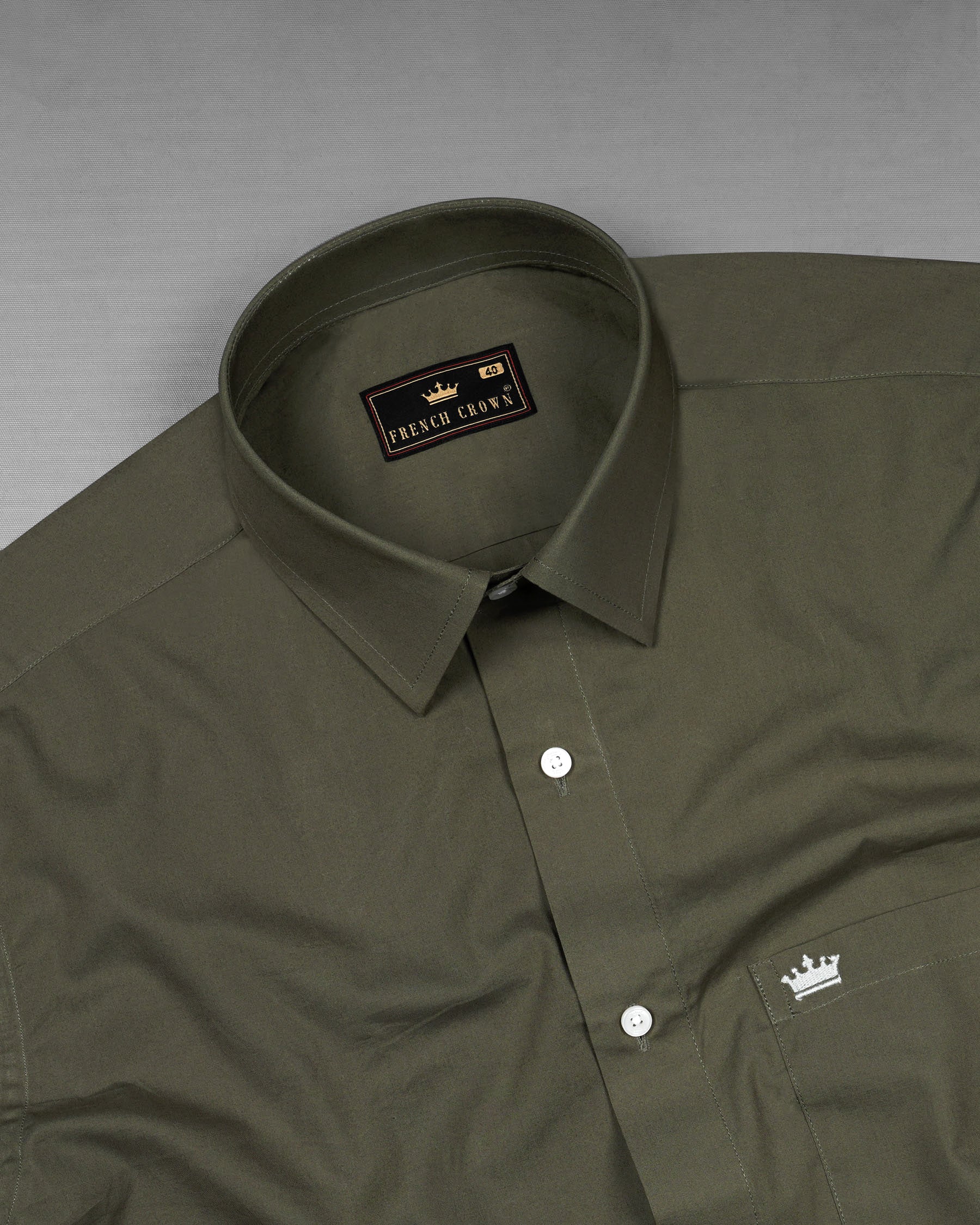 Taupe Green Premium Cotton Shirt 7654-38, 7654-H-38, 7654-39,7654-H-39, 7654-40, 7654-H-40, 7654-42, 7654-H-42, 7654-44, 7654-H-44, 7654-46, 7654-H-46, 7654-48, 7654-H-48, 7654-50, 7654-H-50, 7654-52, 7654-H-52