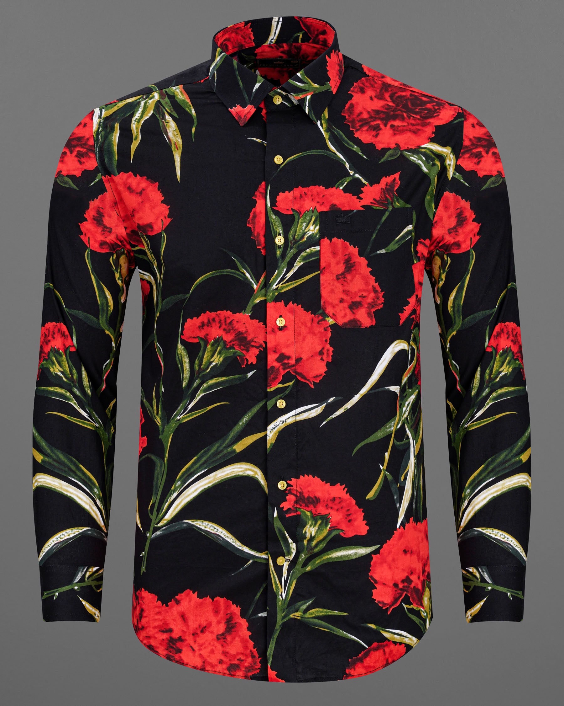 Jade Black With Flush Mahogany Floral Printed Premium Cotton Shirt 7687-YL-38, 7687-YL-H-38, 7687-YL-39, 7687-YL-H-39, 7687-YL-40, 7687-YL-H-40, 7687-YL-42, 7687-YL-H-42, 7687-YL-44, 7687-YL-H-44, 7687-YL-46, 7687-YL-H-46, 7687-YL-48, 7687-YL-H-48, 7687-YL-50, 7687-YL-H-50, 7687-YL-52, 7687-YL-H-52