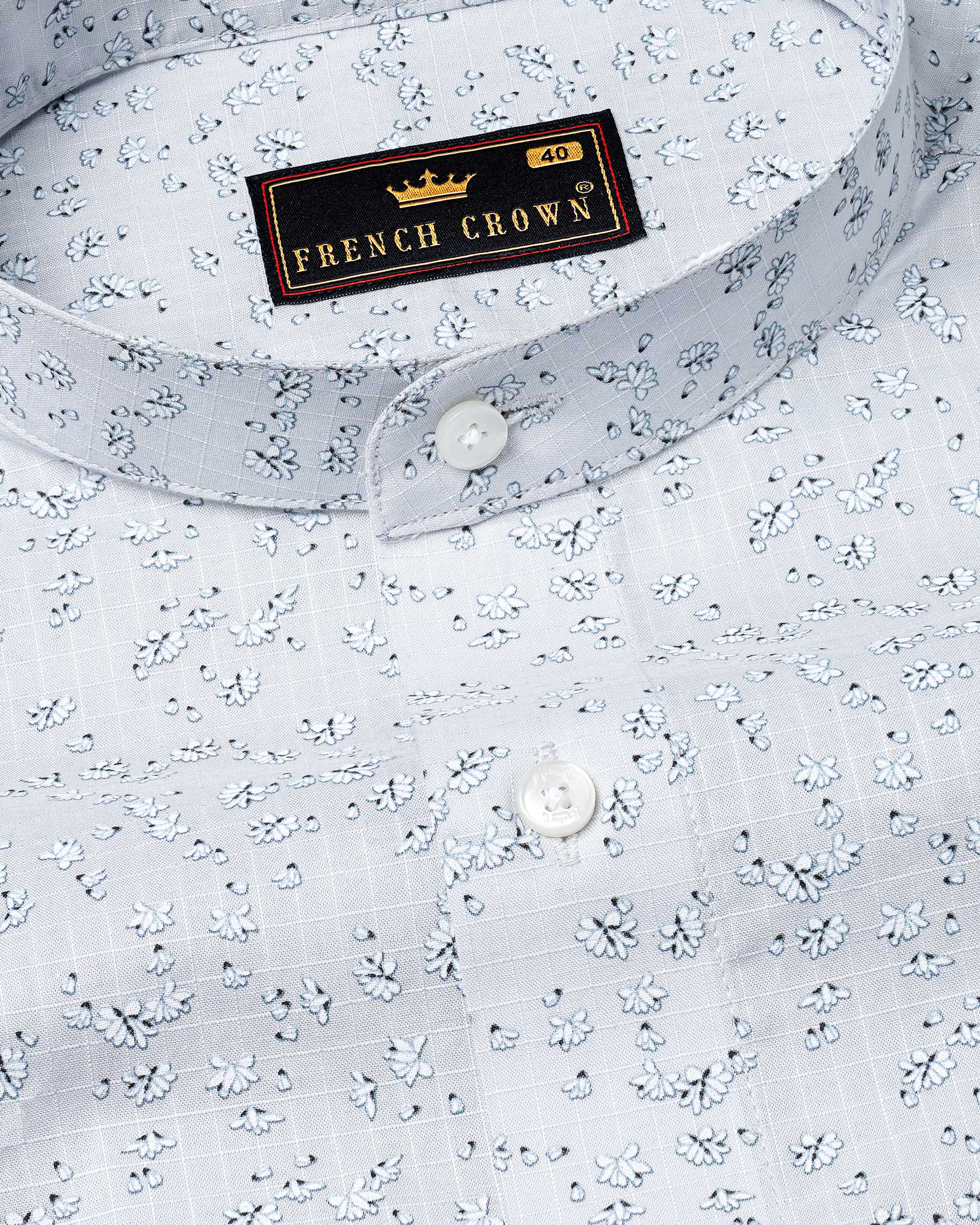 Gainsboro Gray Ditzy Printed Premium Cotton Shirt 7688-M-38, 7688-M-H-38, 7688-M-39,7688-M-H-39, 7688-M-40, 7688-M-H-40, 7688-M-42, 7688-M-H-42, 7688-M-44, 7688-M-H-44, 7688-M-46, 7688-M-H-46, 7688-M-48, 7688-M-H-48, 7688-M-50, 7688-M-H-50, 7688-M-52, 7688-M-H-52