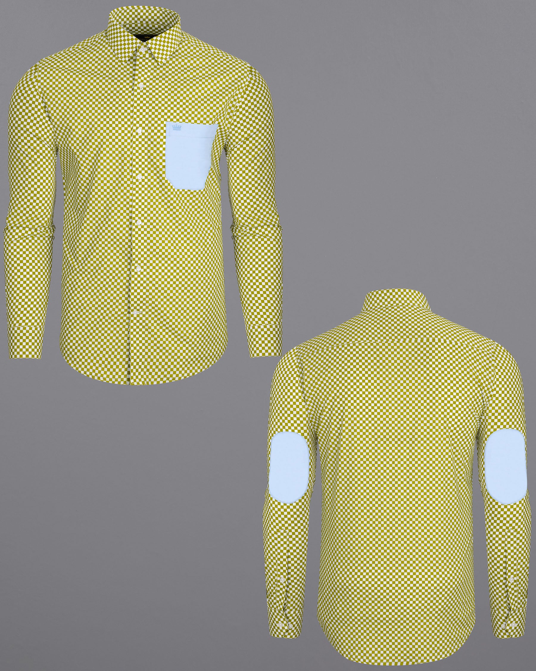 Alpine Olive Green and Bright White Checked Premium Cotton Designer Shirt 7702-P310-38, 7702-P310-39, 7702-P310-40, 7702-P310-42, 7702-P310-44, 7702-P310-46, 7702-P310-48, 7702-P310-50, 7702-P310-52