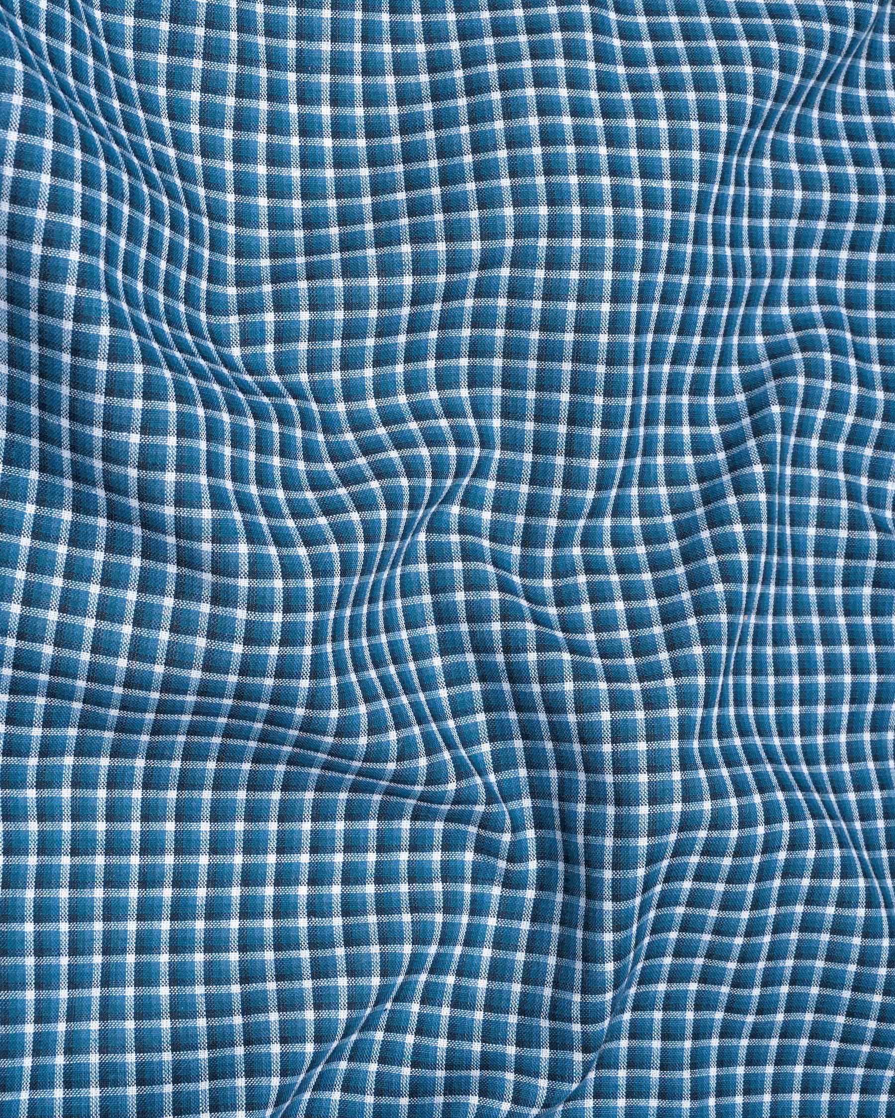 Jelly Bean Blue With Bright White Checkered Twill Premium Cotton Shirt 7704-BD-38, 7704-BD-H-38, 7704-BD-39,7704-BD-H-39, 7704-BD-40, 7704-BD-H-40, 7704-BD-42, 7704-BD-H-42, 7704-BD-44, 7704-BD-H-44, 7704-BD-46, 7704-BD-H-46, 7704-BD-48, 7704-BD-H-48, 7704-BD-50, 7704-BD-H-50, 7704-BD-52, 7704-BD-H-52