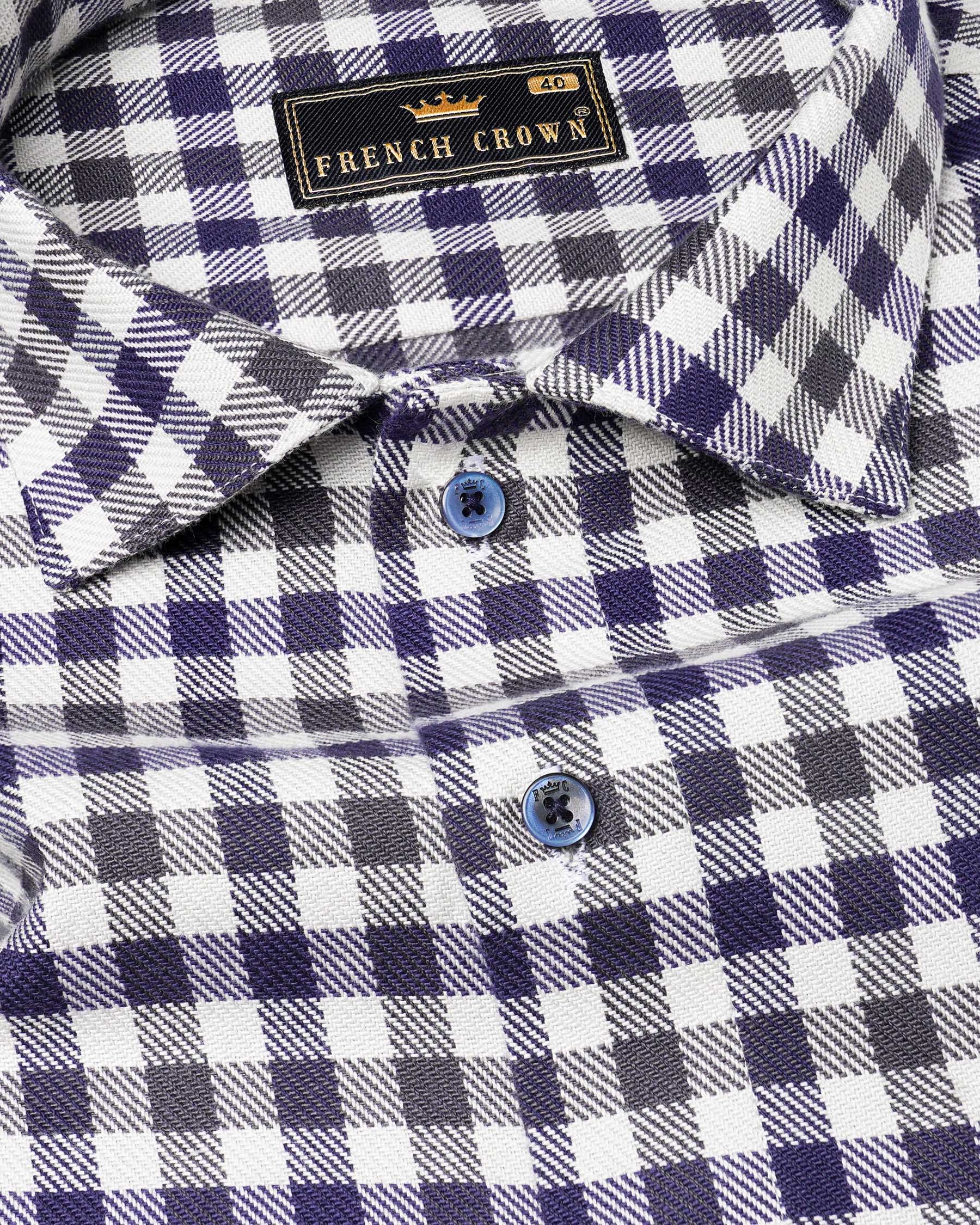 Cloud Burst Navy Blue and White Gingham Heavyweight Twill Premium Cotton Designer Over Shirt 7706-OS-P180-38, 7706-OS-P180-39, 7706-OS-P180-40, 7706-OS-P180-42, 7706-OS-P180-44, 7706-OS-P180-46, 7706-OS-P180-48, 7706-OS-P180-50, 7706-OS-P180-52