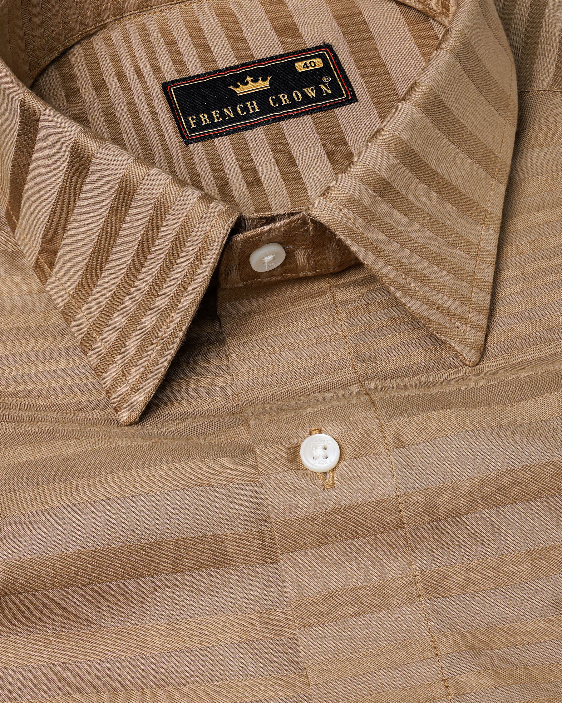 Stonewall Brown Striped Dobby Textured Premium Giza Cotton Shirt 7711-38, 7711-H-38, 7711-39,7711-H-39, 7711-40, 7711-H-40, 7711-42, 7711-H-42, 7711-44, 7711-H-44, 7711-46, 7711-H-46, 7711-48, 7711-H-48, 7711-50, 7711-H-50, 7711-52, 7711-H-52