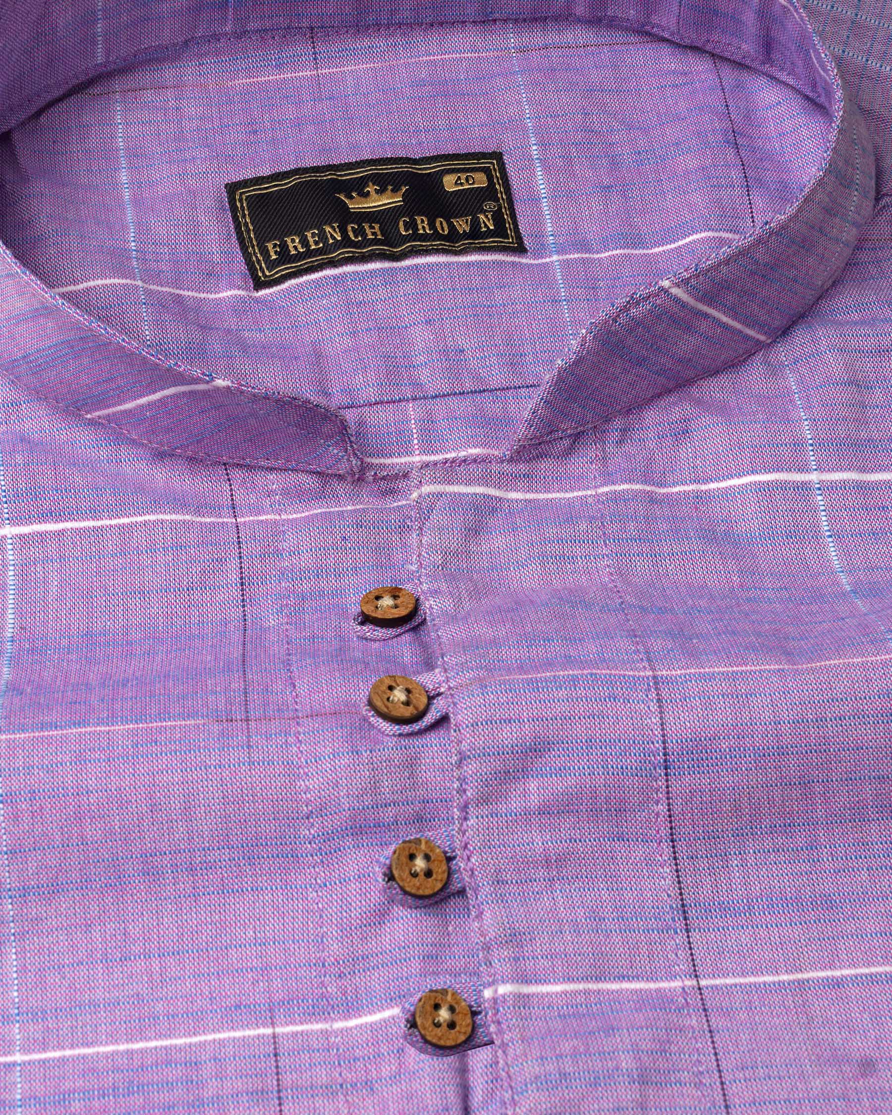 Lavender Purple Plaid Dobby Textured Premium Giza Cotton Kurta Shirt 7719-KS-38, 7719-KS-H-38, 7719-KS-39,7719-KS-H-39, 7719-KS-40, 7719-KS-H-40, 7719-KS-42, 7719-KS-H-42, 7719-KS-44, 7719-KS-H-44, 7719-KS-46, 7719-KS-H-46, 7719-KS-48, 7719-KS-H-48, 7719-KS-50, 7719-KS-H-50, 7719-KS-52, 7719-KS-H-52