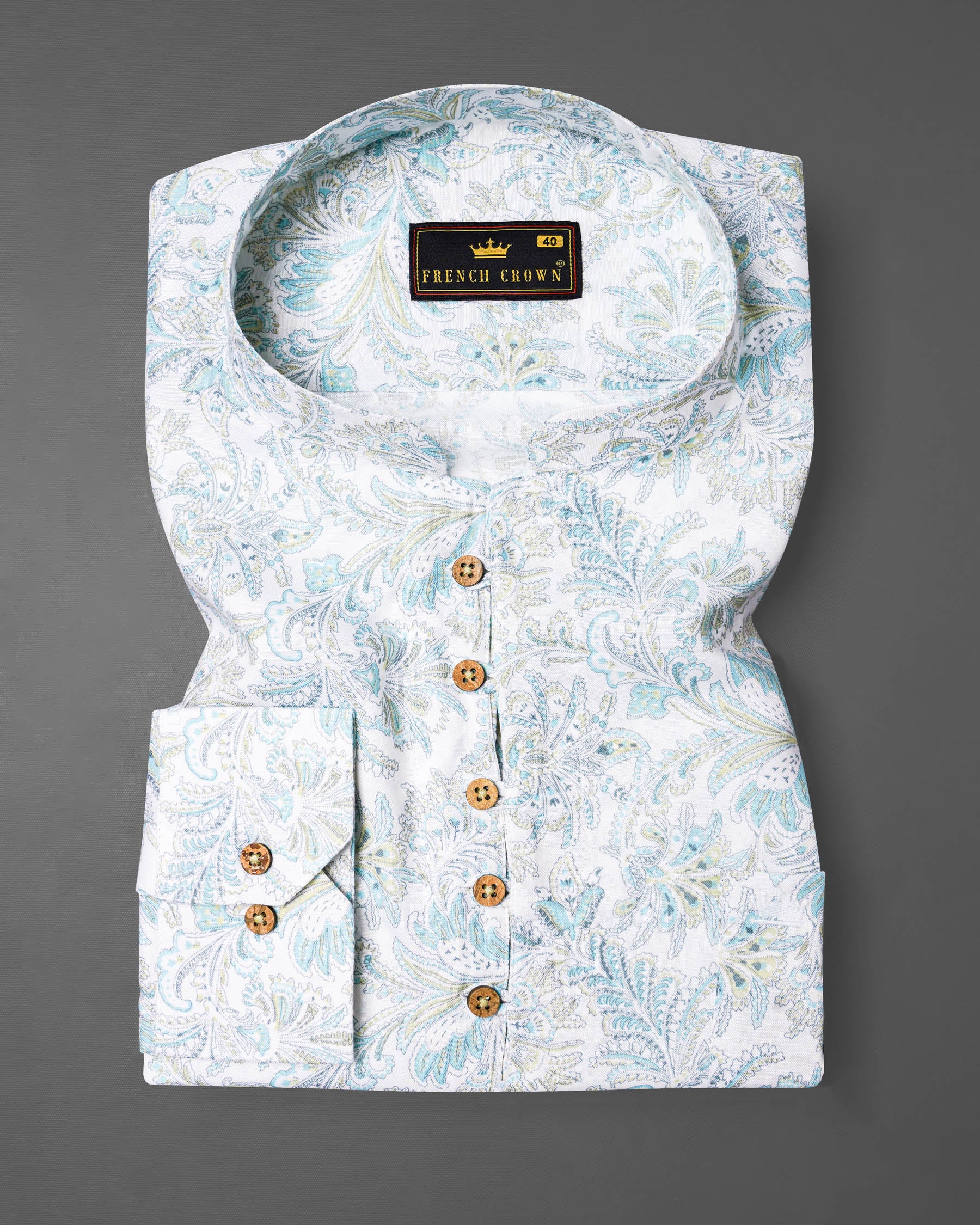 Bright White Block Printed Flora Premium Tencel Kurta Shirt 7724-KS-38, 7724-KS-H-38, 7724-KS-39,7724-KS-H-39, 7724-KS-40, 7724-KS-H-40, 7724-KS-42, 7724-KS-H-42, 7724-KS-44, 7724-KS-H-44, 7724-KS-46, 7724-KS-H-46, 7724-KS-48, 7724-KS-H-48, 7724-KS-50, 7724-KS-H-50, 7724-KS-52, 7724-KS-H-52