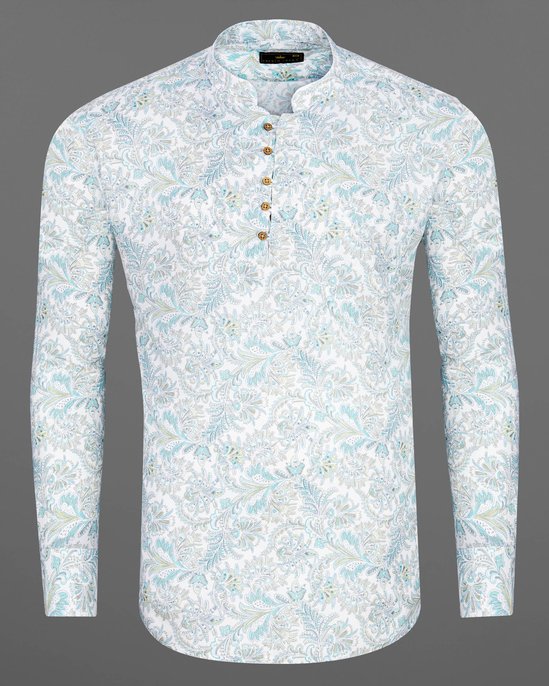 Bright White Block Printed Flora Premium Tencel Kurta Shirt 7724-KS-38, 7724-KS-H-38, 7724-KS-39,7724-KS-H-39, 7724-KS-40, 7724-KS-H-40, 7724-KS-42, 7724-KS-H-42, 7724-KS-44, 7724-KS-H-44, 7724-KS-46, 7724-KS-H-46, 7724-KS-48, 7724-KS-H-48, 7724-KS-50, 7724-KS-H-50, 7724-KS-52, 7724-KS-H-52