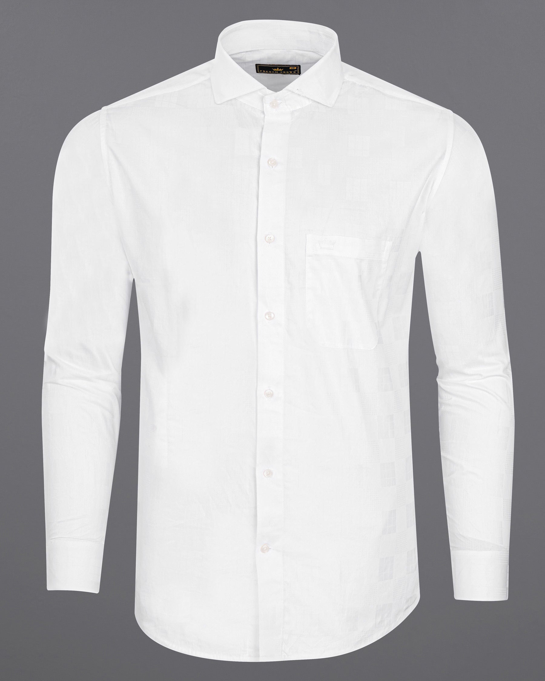 Bright White Jacquard Textured Premium Cotton Shirt 7751-CA-38, 7751-CA-H-38, 7751-CA-39,7751-CA-H-39, 7751-CA-40, 7751-CA-H-40, 7751-CA-42, 7751-CA-H-42, 7751-CA-44, 7751-CA-H-44, 7751-CA-46, 7751-CA-H-46, 7751-CA-48, 7751-CA-H-48, 7751-CA-50, 7751-CA-H-50, 7751-CA-52, 7751-CA-H-52