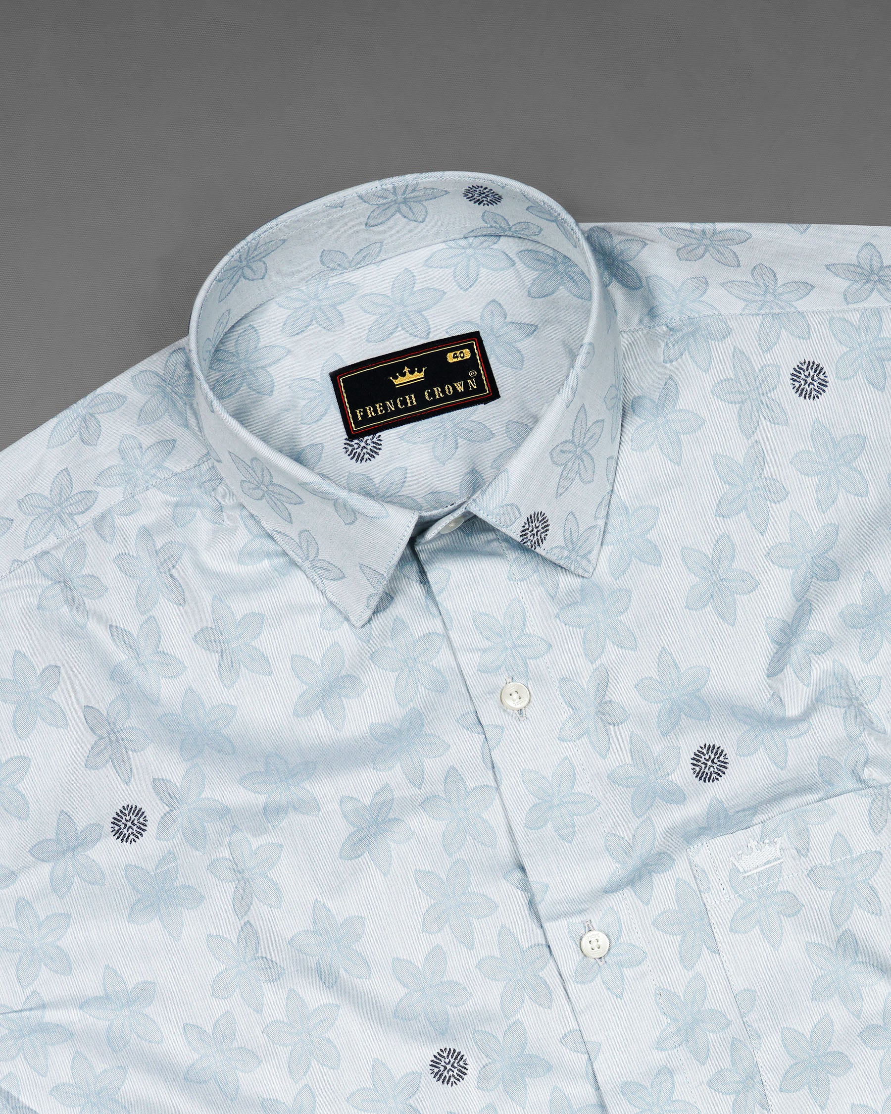Mischka Blue Floral Jacquard Textured Premium Giza Cotton Shirt 7762-38, 7762-H-38, 7762-39,7762-H-39, 7762-40, 7762-H-40, 7762-42, 7762-H-42, 7762-44, 7762-H-44, 7762-46, 7762-H-46, 7762-48, 7762-H-48, 7762-50, 7762-H-50, 7762-52, 7762-H-52