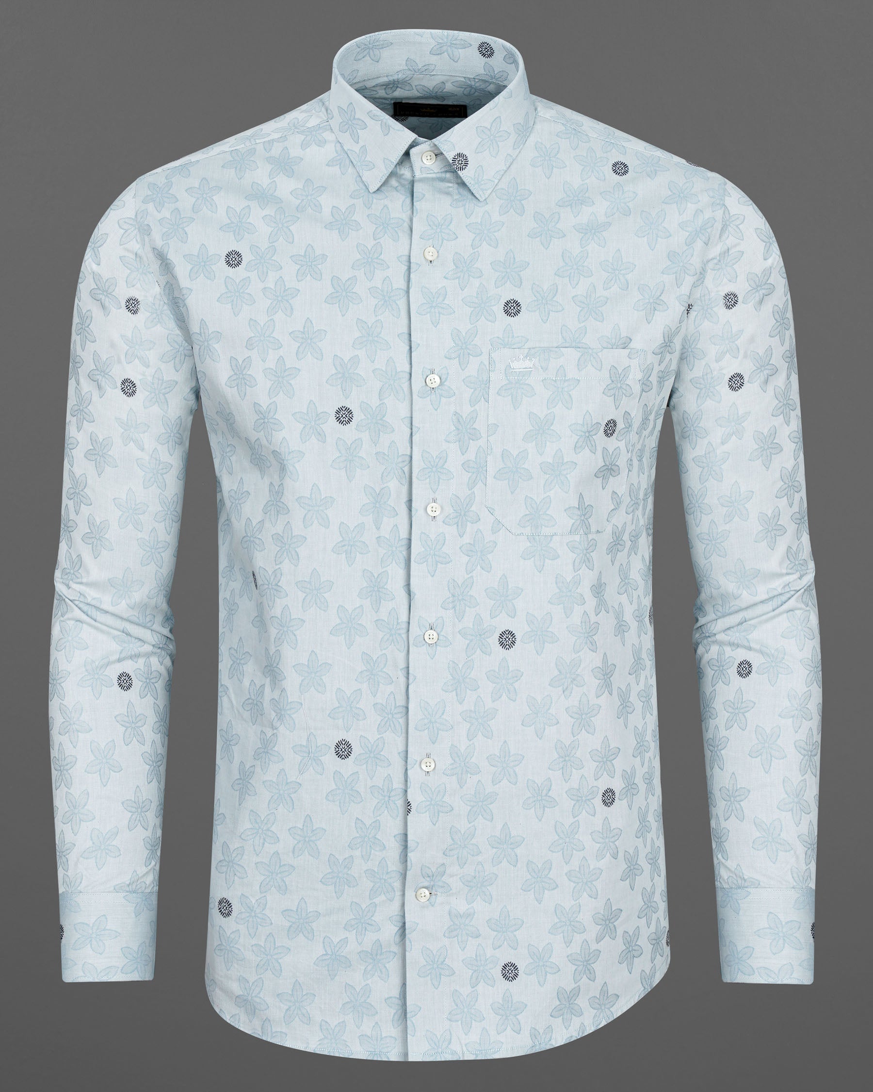 Mischka Blue Floral Jacquard Textured Premium Giza Cotton Shirt 7762-38, 7762-H-38, 7762-39,7762-H-39, 7762-40, 7762-H-40, 7762-42, 7762-H-42, 7762-44, 7762-H-44, 7762-46, 7762-H-46, 7762-48, 7762-H-48, 7762-50, 7762-H-50, 7762-52, 7762-H-52