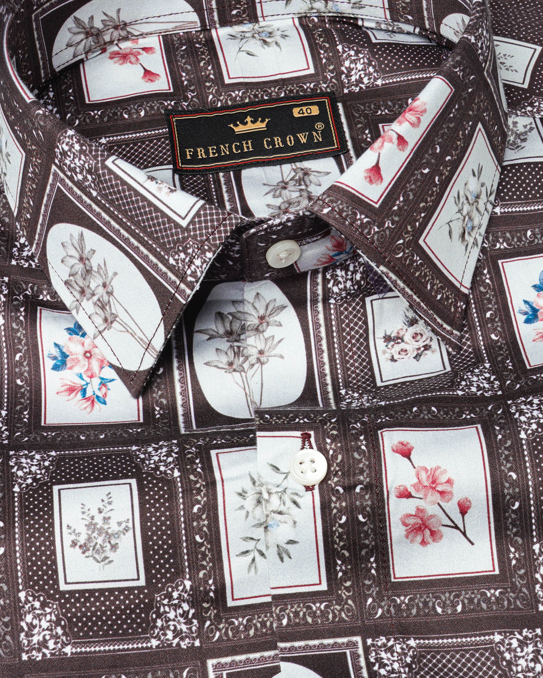 Matterhorn Brown Frame Printed Super Soft Premium Cotton Shirt 7778-38, 7778-H-38, 7778-39,7778-H-39, 7778-40, 7778-H-40, 7778-42, 7778-H-42, 7778-44, 7778-H-44, 7778-46, 7778-H-46, 7778-48, 7778-H-48, 7778-50, 7778-H-50, 7778-52, 7778-H-52