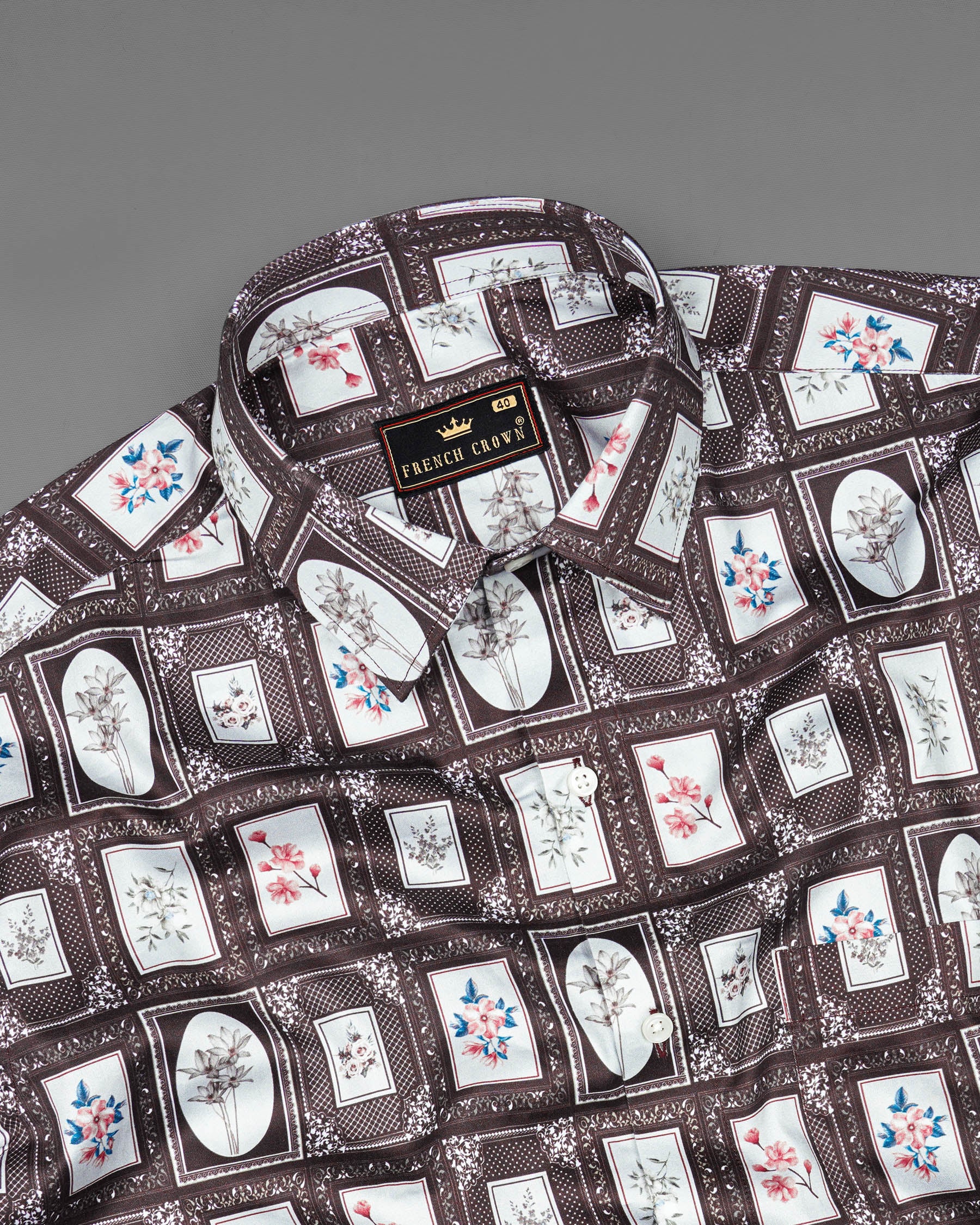 Matterhorn Brown Frame Printed Super Soft Premium Cotton Shirt 7778-38, 7778-H-38, 7778-39,7778-H-39, 7778-40, 7778-H-40, 7778-42, 7778-H-42, 7778-44, 7778-H-44, 7778-46, 7778-H-46, 7778-48, 7778-H-48, 7778-50, 7778-H-50, 7778-52, 7778-H-52