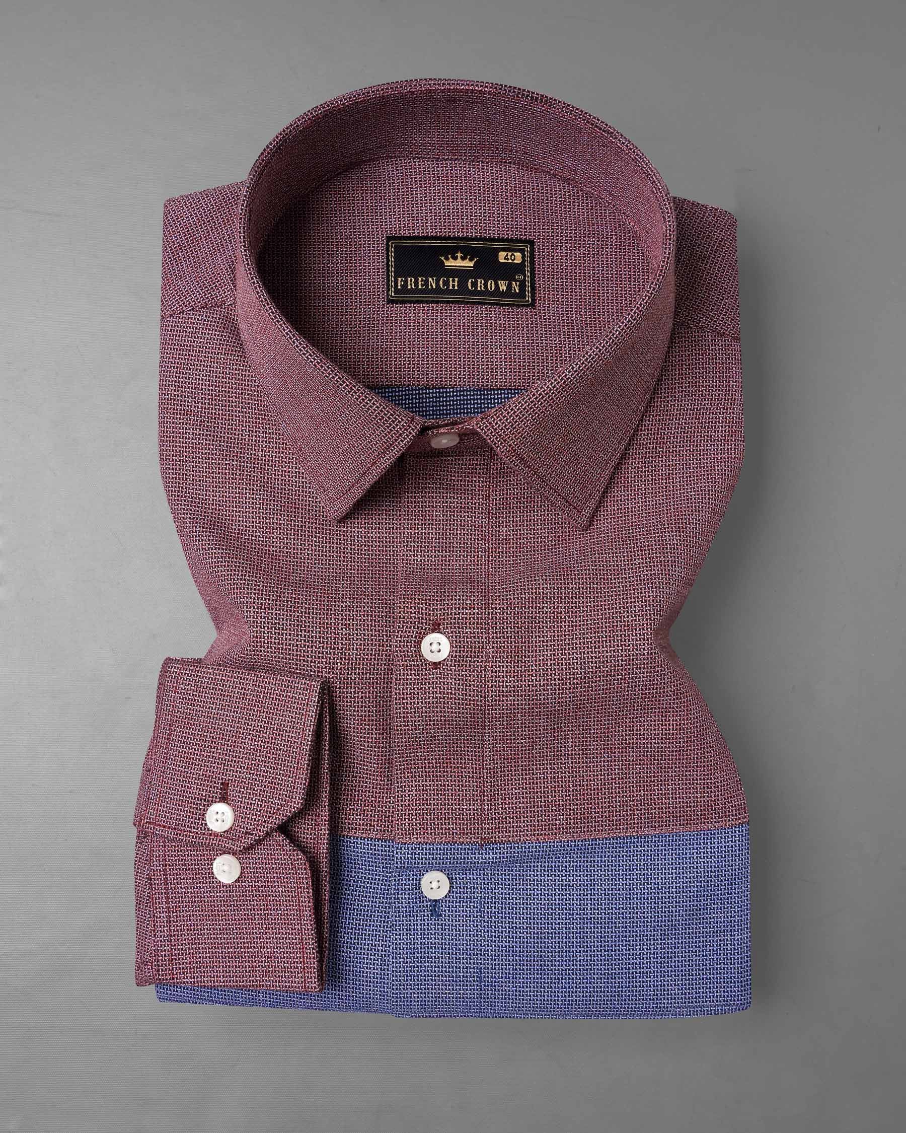 Marguerite Blue and Flamingo Brown Dobby Textured Premium Giza Cotton Designer Shirt 7795-P146-38, 7795-P146-H-38, 7795-P146-39,7795-P146-H-39, 7795-P146-40, 7795-P146-H-40, 7795-P146-42, 7795-P146-H-42, 7795-P146-44, 7795-P146-H-44, 7795-P146-46, 7795-P146-H-46, 7795-P146-48, 7795-P146-H-48, 7795-P146-50, 7795-P146-H-50, 7795-P146-52, 7795-P146-H-52