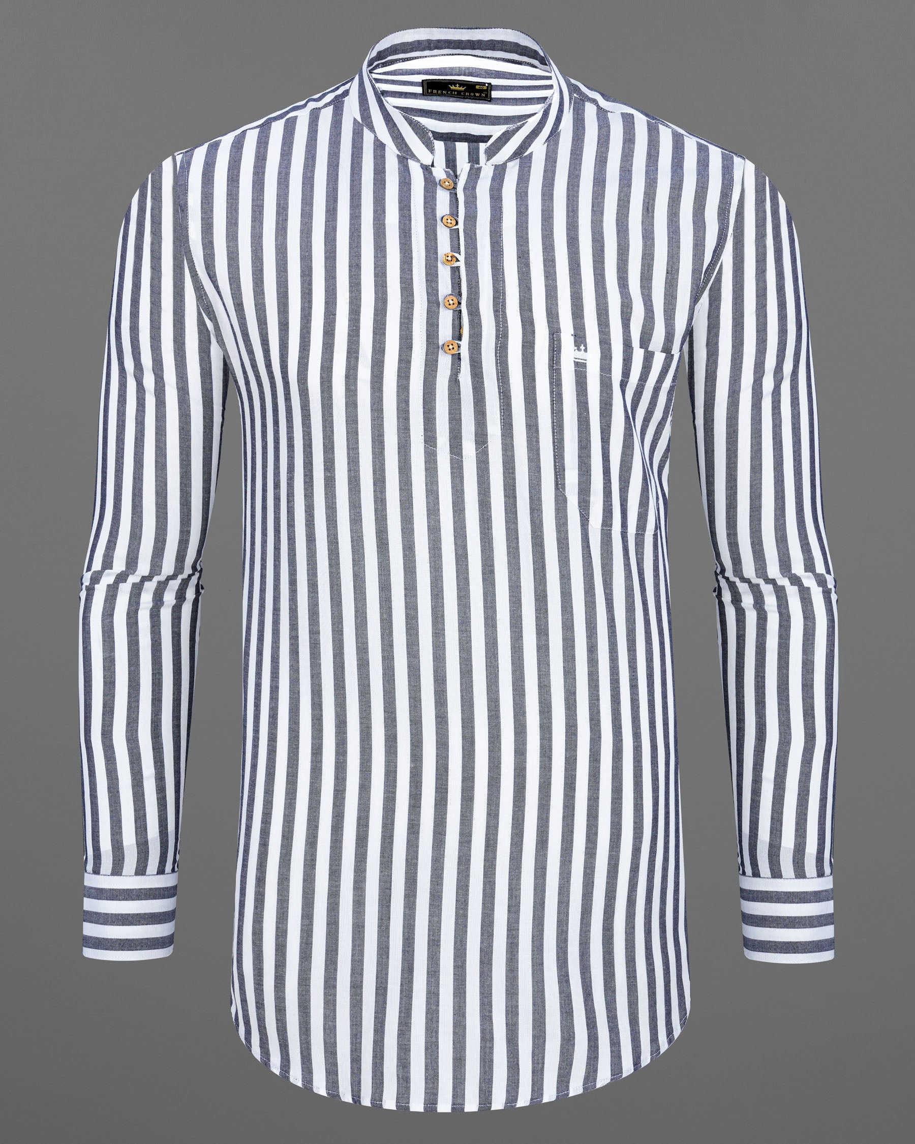 Bright White With Kimberly Gray Striped Premium Tencel Kurta Shirt 7798-KS-38, 7798-KS-H-38, 7798-KS-39,7798-KS-H-39, 7798-KS-40, 7798-KS-H-40, 7798-KS-42, 7798-KS-H-42, 7798-KS-44, 7798-KS-H-44, 7798-KS-46, 7798-KS-H-46, 7798-KS-48, 7798-KS-H-48, 7798-KS-50, 7798-KS-H-50, 7798-KS-52, 7798-KS-H-52