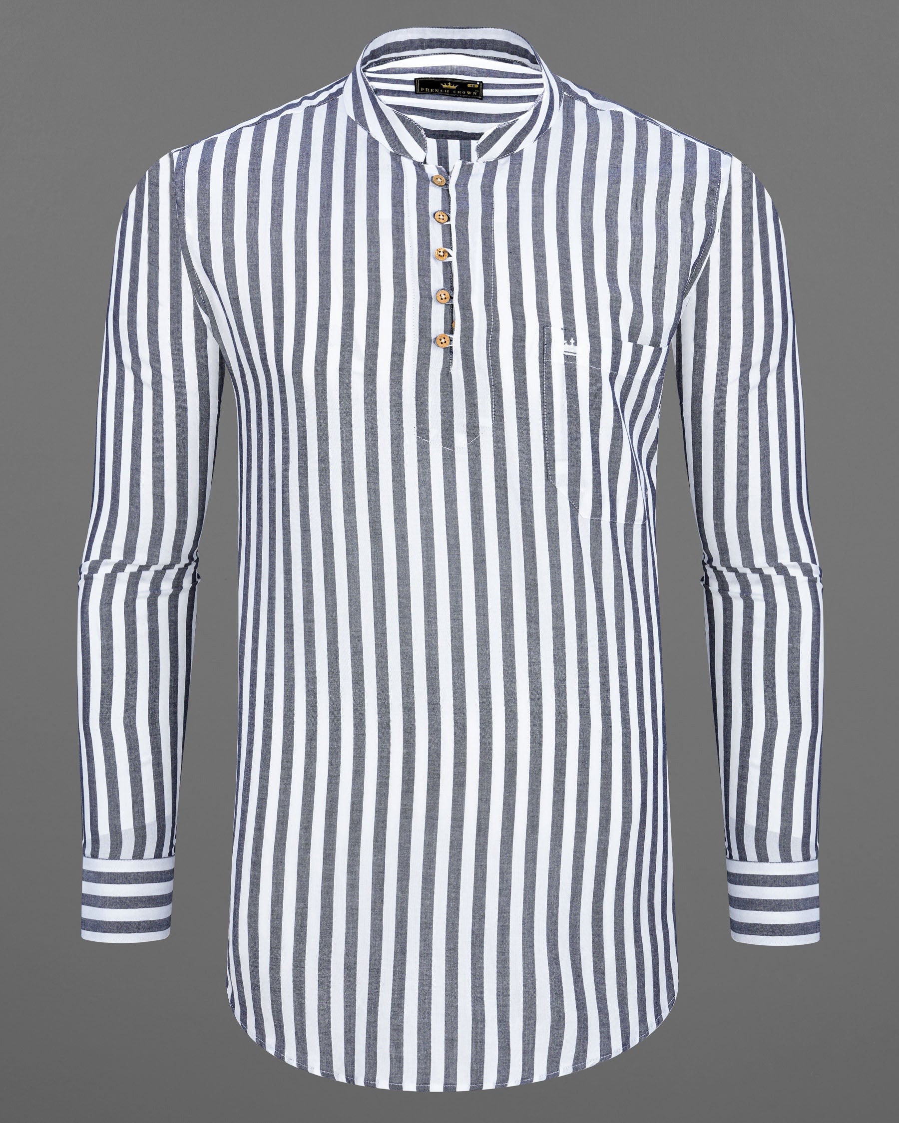 Bright White With Kimberly Gray Striped Premium Tencel Kurta Shirt 7798-KS-38, 7798-KS-H-38, 7798-KS-39,7798-KS-H-39, 7798-KS-40, 7798-KS-H-40, 7798-KS-42, 7798-KS-H-42, 7798-KS-44, 7798-KS-H-44, 7798-KS-46, 7798-KS-H-46, 7798-KS-48, 7798-KS-H-48, 7798-KS-50, 7798-KS-H-50, 7798-KS-52, 7798-KS-H-52