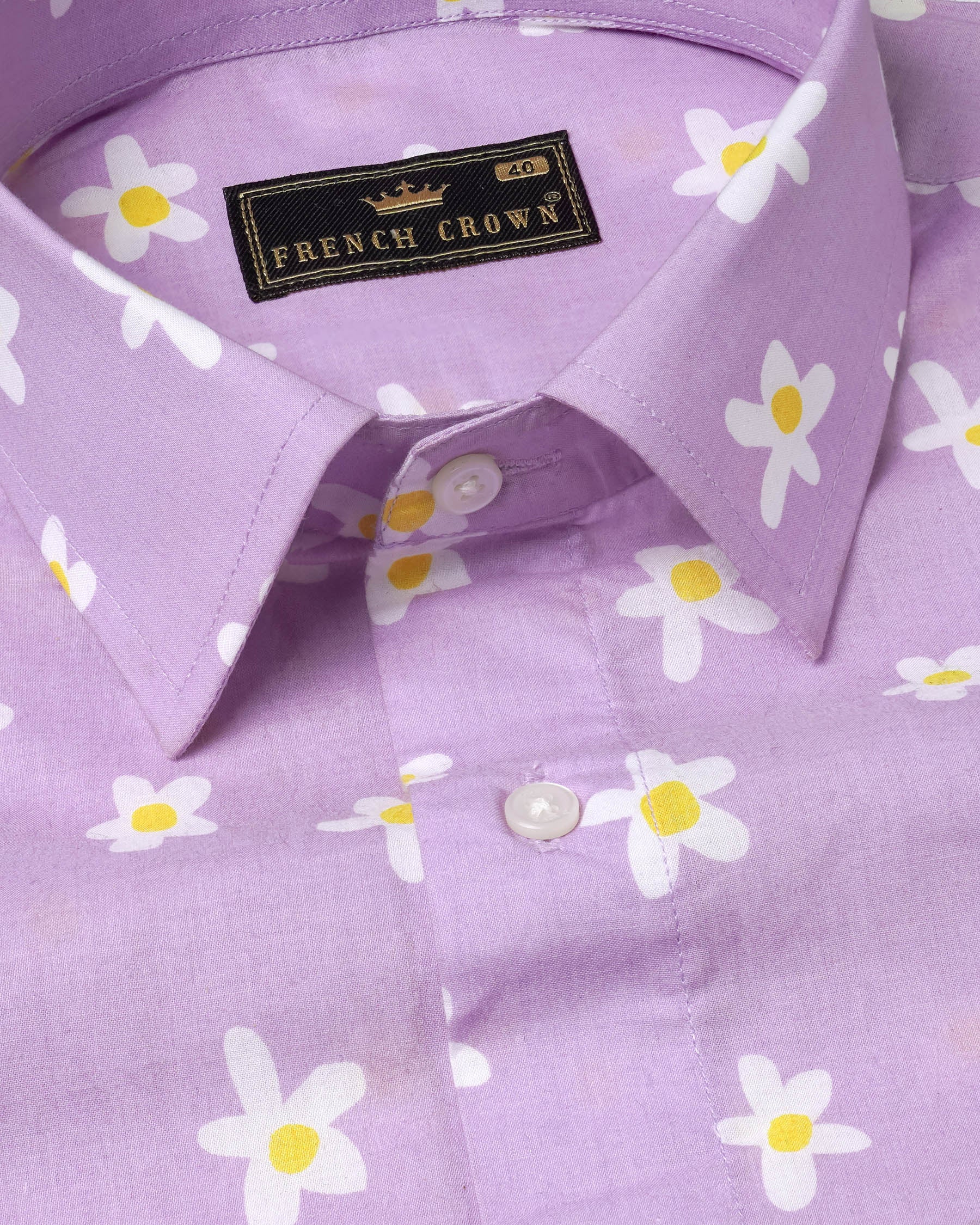 Lilac Lavender with Multi Colored Floral Printed Premium Cotton Shirt 7819-38, 7819-H-38, 7819-39,7819-H-39, 7819-40, 7819-H-40, 7819-42, 7819-H-42, 7819-44, 7819-H-44, 7819-46, 7819-H-46, 7819-48, 7819-H-48, 7819-50, 7819-H-50, 7819-52, 7819-H-52