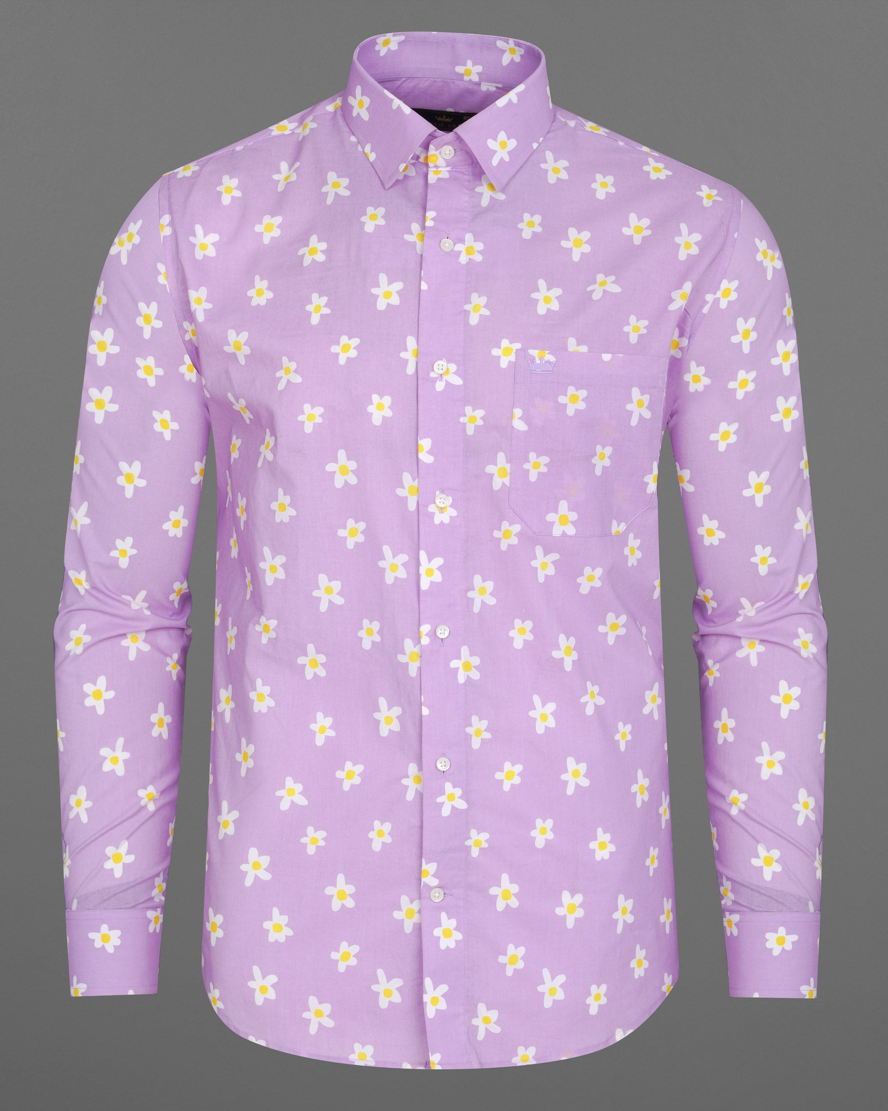 Lilac Lavender with Multi Colored Floral Printed Premium Cotton Shirt 7819-38, 7819-H-38, 7819-39,7819-H-39, 7819-40, 7819-H-40, 7819-42, 7819-H-42, 7819-44, 7819-H-44, 7819-46, 7819-H-46, 7819-48, 7819-H-48, 7819-50, 7819-H-50, 7819-52, 7819-H-52