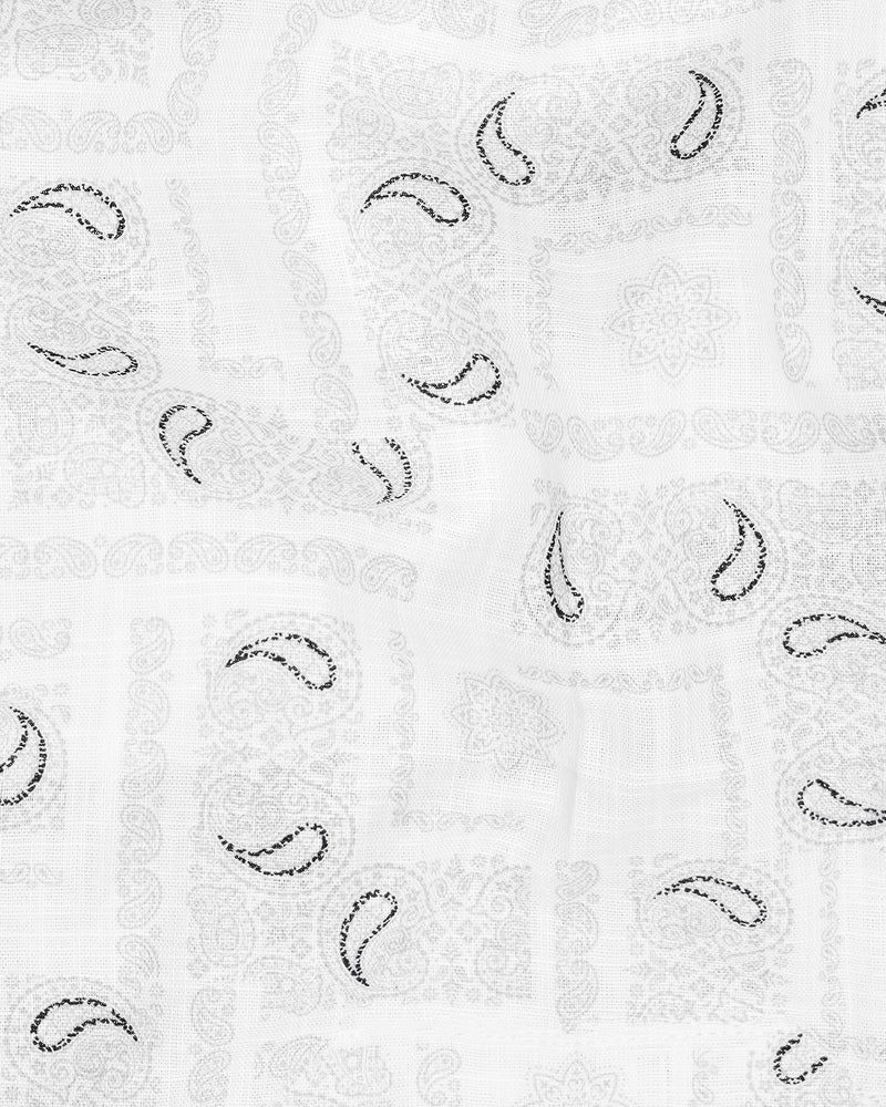Bright White Paisley Printed Luxurious Linen Shirt 7845-BD-BLK-38, 7845-BD-BLK-H-38, 7845-BD-BLK-39,7845-BD-BLK-H-39, 7845-BD-BLK-40, 7845-BD-BLK-H-40, 7845-BD-BLK-42, 7845-BD-BLK-H-42, 7845-BD-BLK-44, 7845-BD-BLK-H-44, 7845-BD-BLK-46, 7845-BD-BLK-H-46, 7845-BD-BLK-48, 7845-BD-BLK-H-48, 7845-BD-BLK-50, 7845-BD-BLK-H-50, 7845-BD-BLK-52, 7845-BD-BLK-H-52