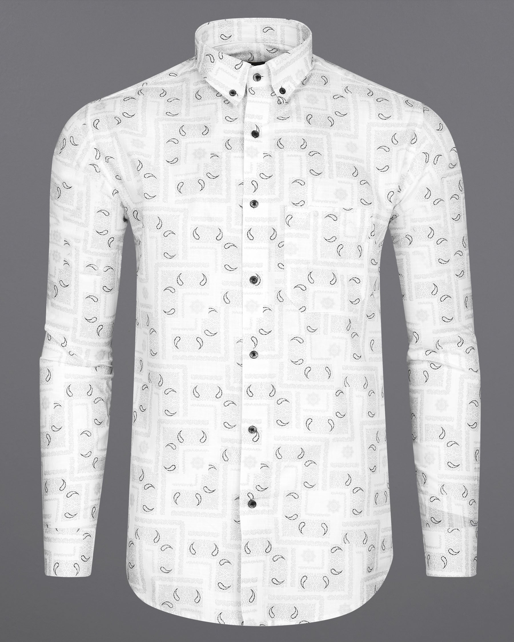 Bright White Paisley Printed Luxurious Linen Shirt 7845-BD-BLK-38, 7845-BD-BLK-H-38, 7845-BD-BLK-39,7845-BD-BLK-H-39, 7845-BD-BLK-40, 7845-BD-BLK-H-40, 7845-BD-BLK-42, 7845-BD-BLK-H-42, 7845-BD-BLK-44, 7845-BD-BLK-H-44, 7845-BD-BLK-46, 7845-BD-BLK-H-46, 7845-BD-BLK-48, 7845-BD-BLK-H-48, 7845-BD-BLK-50, 7845-BD-BLK-H-50, 7845-BD-BLK-52, 7845-BD-BLK-H-52