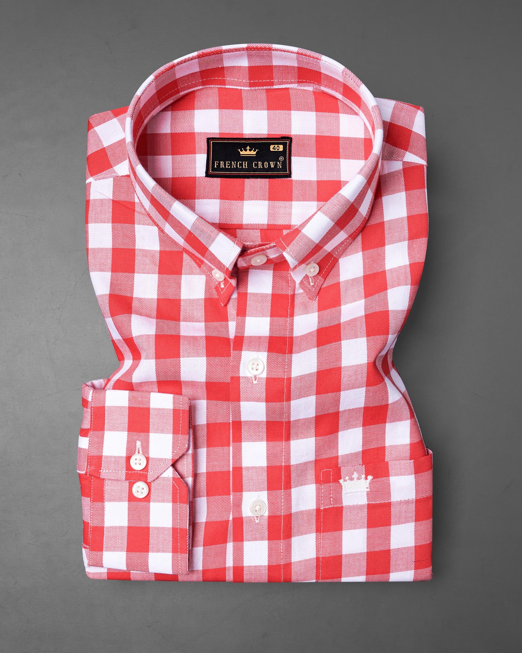 Bright White and Mahogany Red Checkered Twill Premium Cotton Shirt 7847-BD-38, 7847-BD-H-38, 7847-BD-39,7847-BD-H-39, 7847-BD-40, 7847-BD-H-40, 7847-BD-42, 7847-BD-H-42, 7847-BD-44, 7847-BD-H-44, 7847-BD-46, 7847-BD-H-46, 7847-BD-48, 7847-BD-H-48, 7847-BD-50, 7847-BD-H-50, 7847-BD-52, 7847-BD-H-52