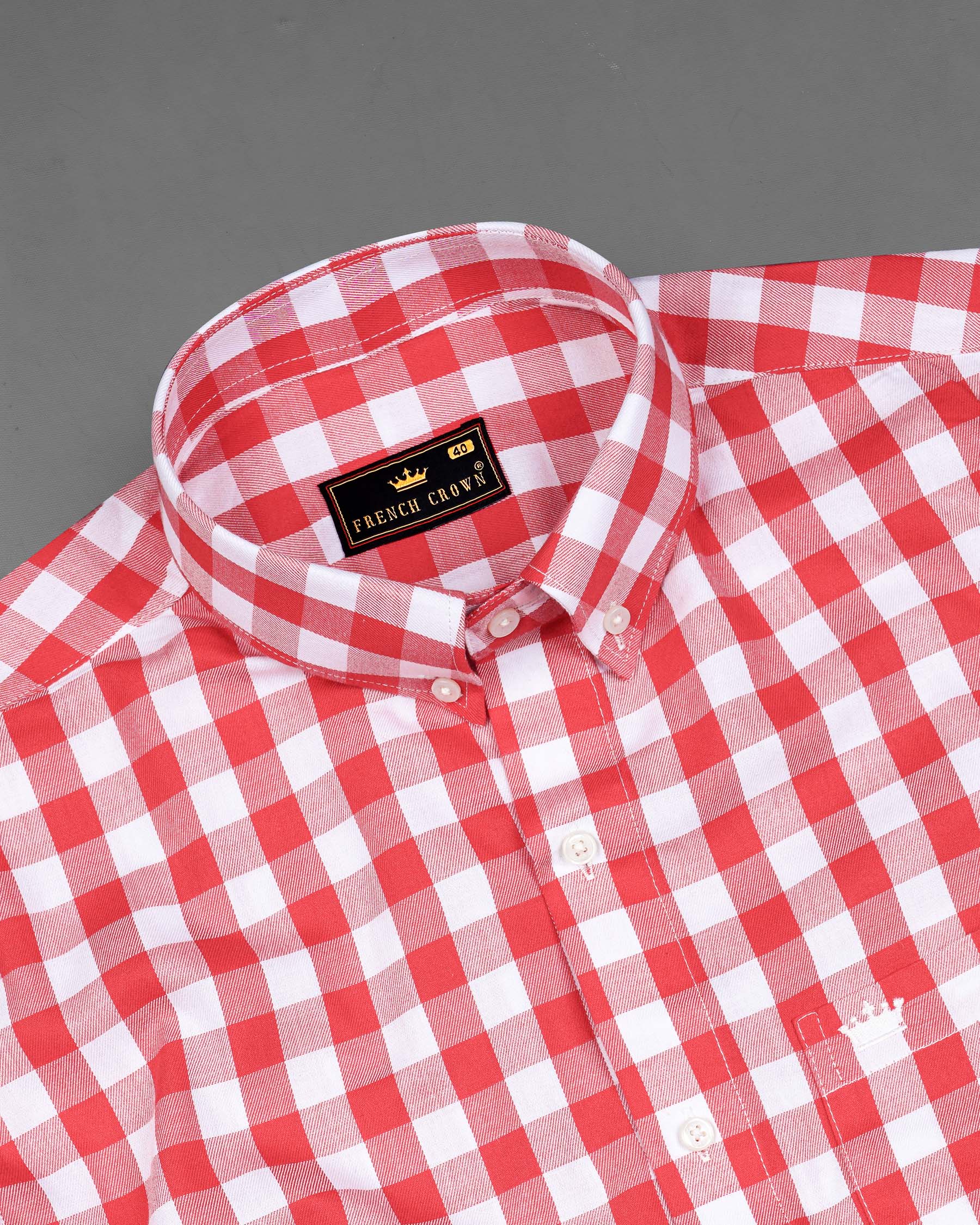 Bright White and Mahogany Red Checkered Twill Premium Cotton Shirt 7847-BD-38, 7847-BD-H-38, 7847-BD-39,7847-BD-H-39, 7847-BD-40, 7847-BD-H-40, 7847-BD-42, 7847-BD-H-42, 7847-BD-44, 7847-BD-H-44, 7847-BD-46, 7847-BD-H-46, 7847-BD-48, 7847-BD-H-48, 7847-BD-50, 7847-BD-H-50, 7847-BD-52, 7847-BD-H-52