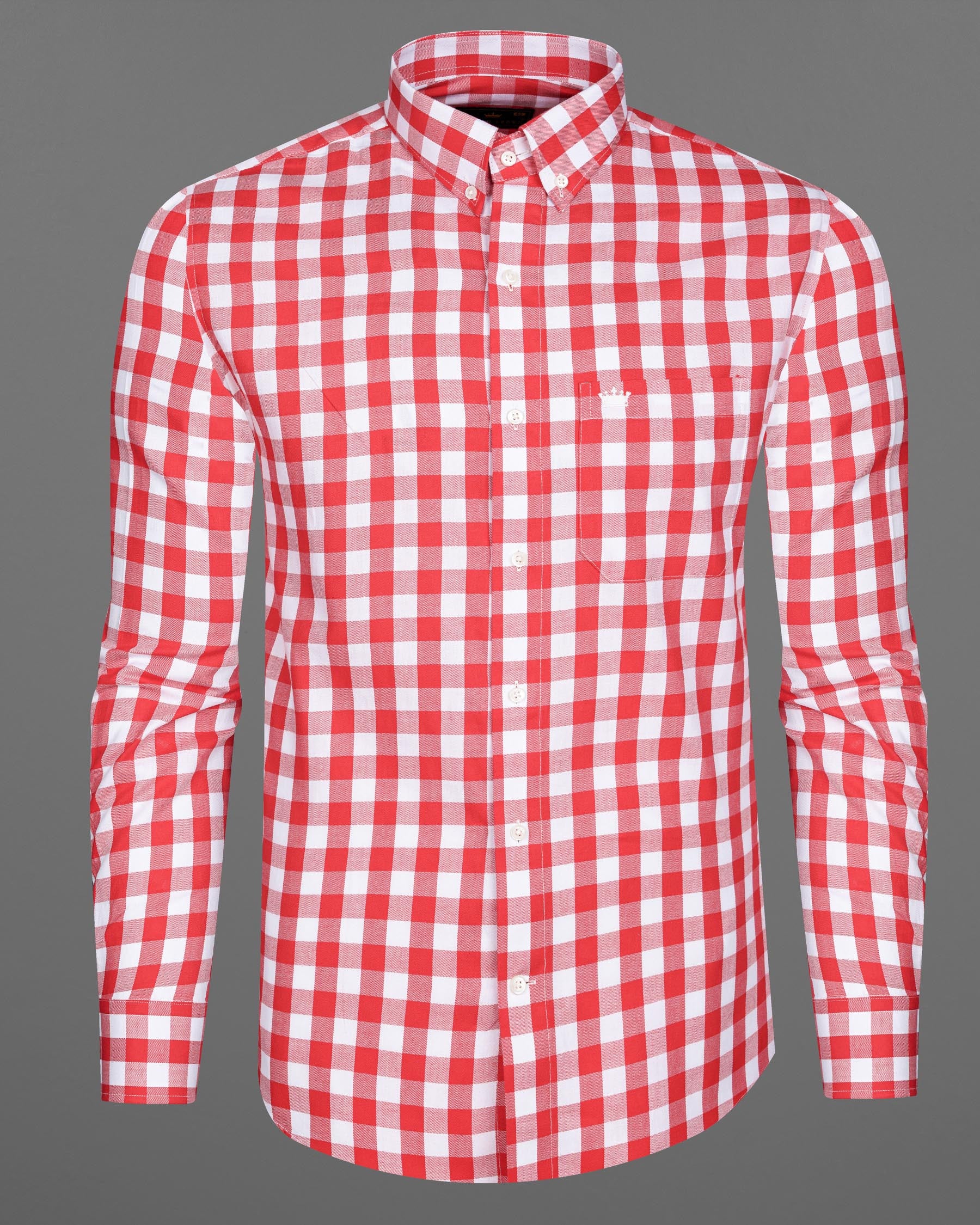 Bright White and Mahogany Red Checkered Twill Premium Cotton Shirt 7847-BD-38, 7847-BD-H-38, 7847-BD-39,7847-BD-H-39, 7847-BD-40, 7847-BD-H-40, 7847-BD-42, 7847-BD-H-42, 7847-BD-44, 7847-BD-H-44, 7847-BD-46, 7847-BD-H-46, 7847-BD-48, 7847-BD-H-48, 7847-BD-50, 7847-BD-H-50, 7847-BD-52, 7847-BD-H-52