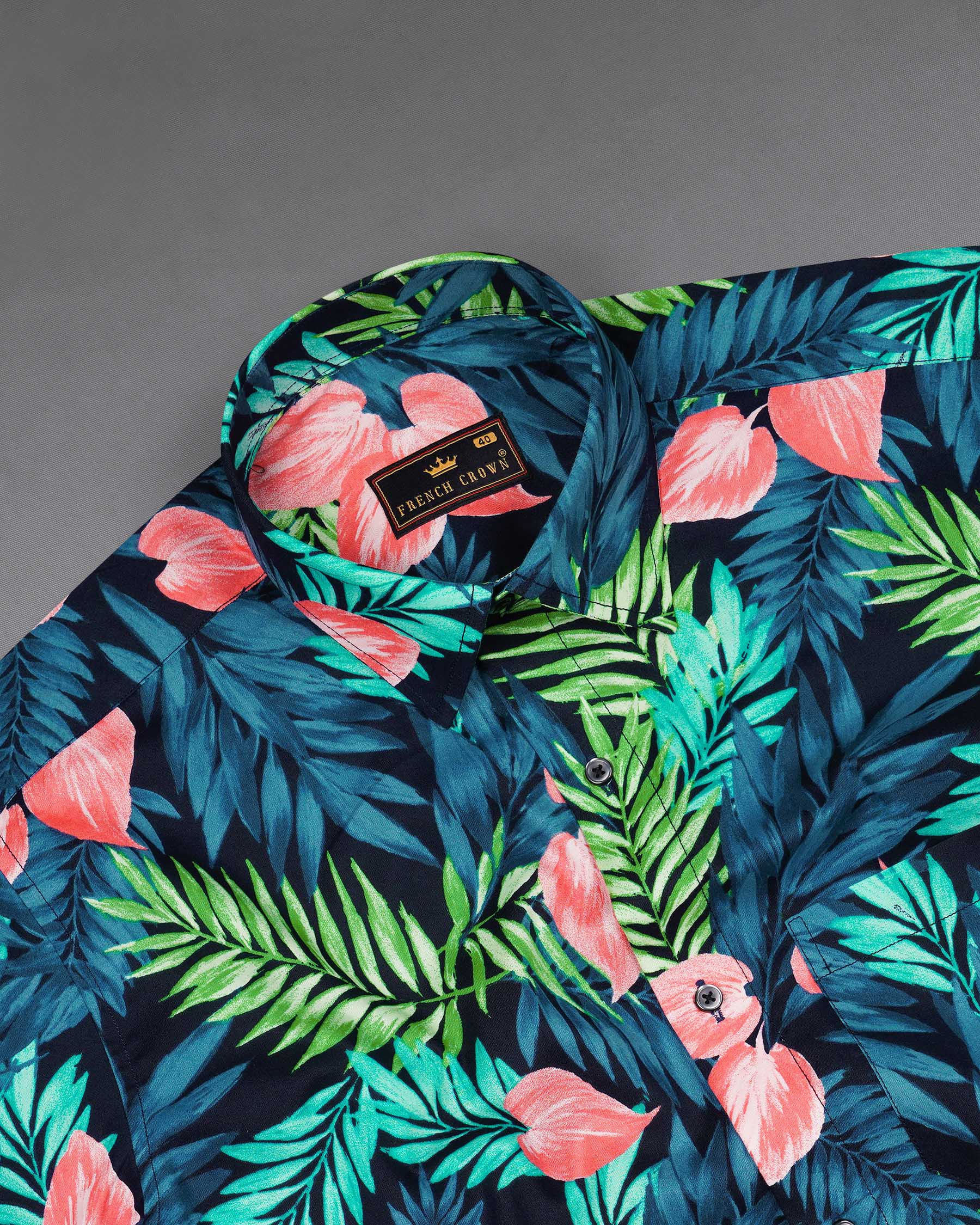 Allports Blue and Mantis Green Leaves Printed Premium Cotton Shirt 7871-BLK-38, 7871-BLK-H-38, 7871-BLK-39, 7871-BLK-H-39, 7871-BLK-40, 7871-BLK-H-40, 7871-BLK-42, 7871-BLK-H-42, 7871-BLK-44, 7871-BLK-H-44, 7871-BLK-46, 7871-BLK-H-46, 7871-BLK-48, 7871-BLK-H-48, 7871-BLK-50, 7871-BLK-H-50, 7871-BLK-52, 7871-BLK-H-52