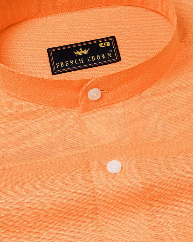 Atomic Tangerine Orange Luxurious Linen Shirt 7875-M-38, 7875-M-H-38, 7875-M-39, 7875-M-H-39, 7875-M-40, 7875-M-H-40, 7875-M-42, 7875-M-H-42, 7875-M-44, 7875-M-H-44, 7875-M-46, 7875-M-H-46, 7875-M-48, 7875-M-H-48, 7875-M-50, 7875-M-H-50, 7875-M-52, 7875-M-H-52