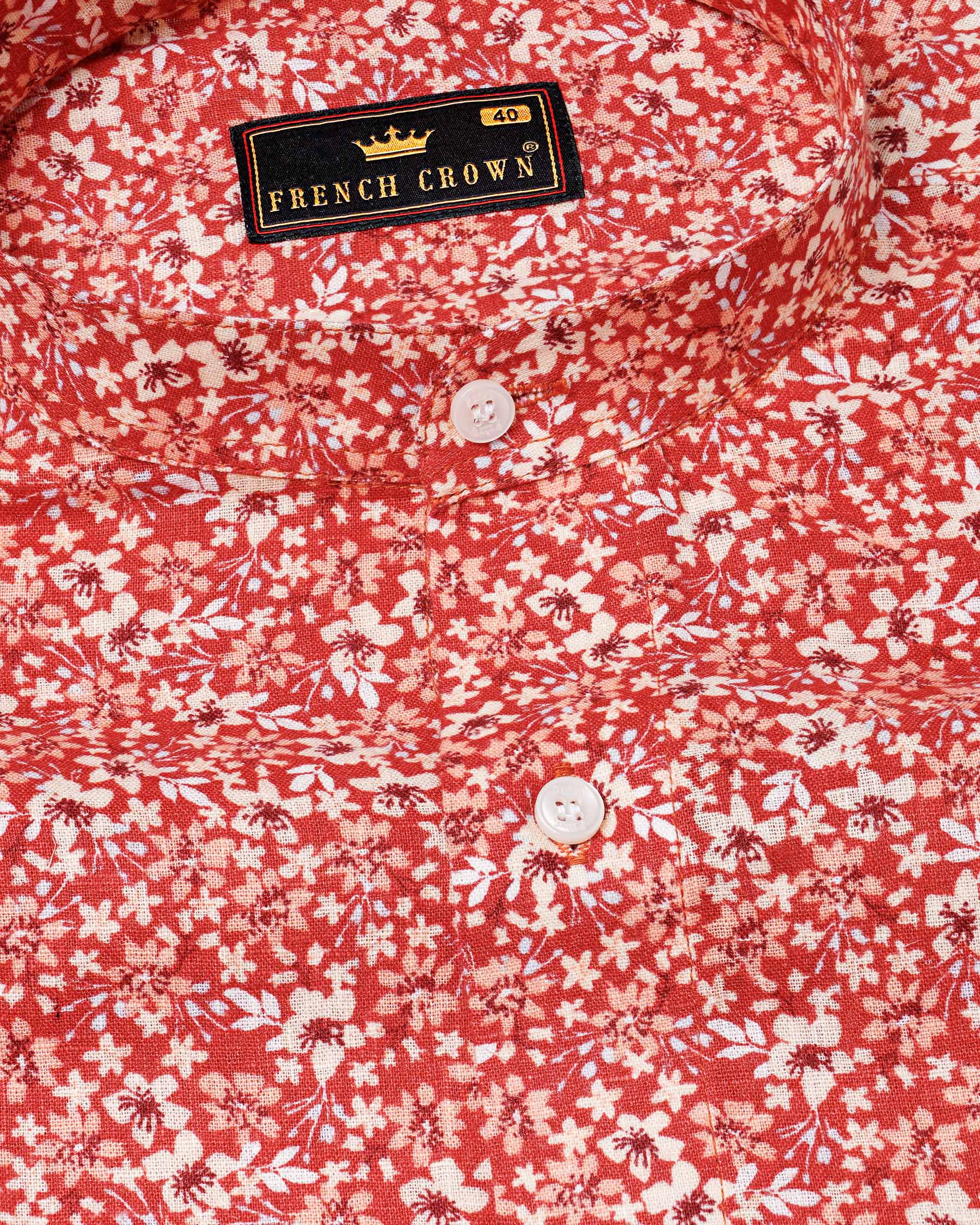 Flush Mahogany Red Ditzy Printed Luxurious Linen Shirt 7876-M-38, 7876-M-H-38, 7876-M-39, 7876-M-H-39, 7876-M-40, 7876-M-H-40, 7876-M-42, 7876-M-H-42, 7876-M-44, 7876-M-H-44, 7876-M-46, 7876-M-H-46, 7876-M-48, 7876-M-H-48, 7876-M-50, 7876-M-H-50, 7876-M-52, 7876-M-H-52