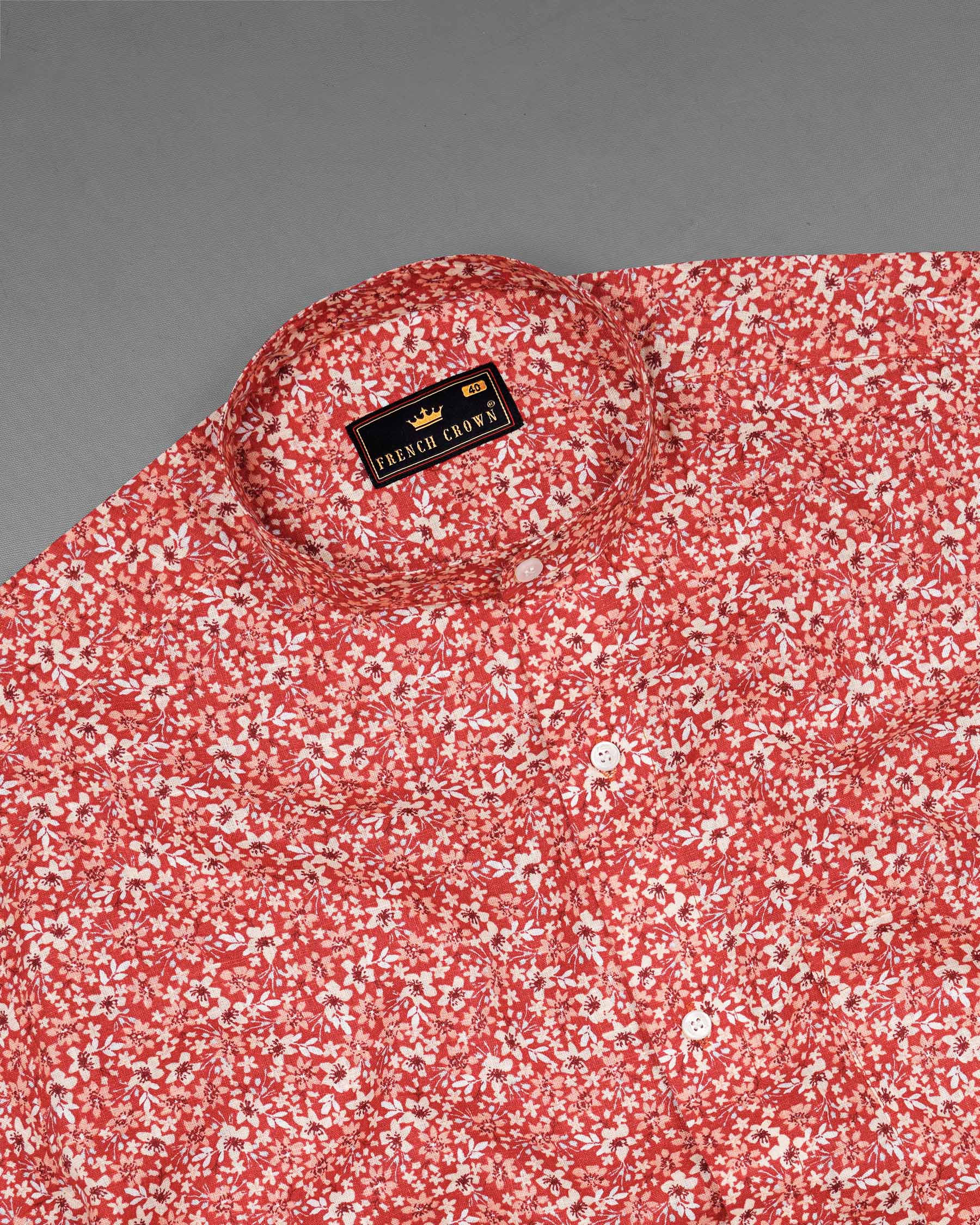 Flush Mahogany Red Ditzy Printed Luxurious Linen Shirt 7876-M-38, 7876-M-H-38, 7876-M-39, 7876-M-H-39, 7876-M-40, 7876-M-H-40, 7876-M-42, 7876-M-H-42, 7876-M-44, 7876-M-H-44, 7876-M-46, 7876-M-H-46, 7876-M-48, 7876-M-H-48, 7876-M-50, 7876-M-H-50, 7876-M-52, 7876-M-H-52