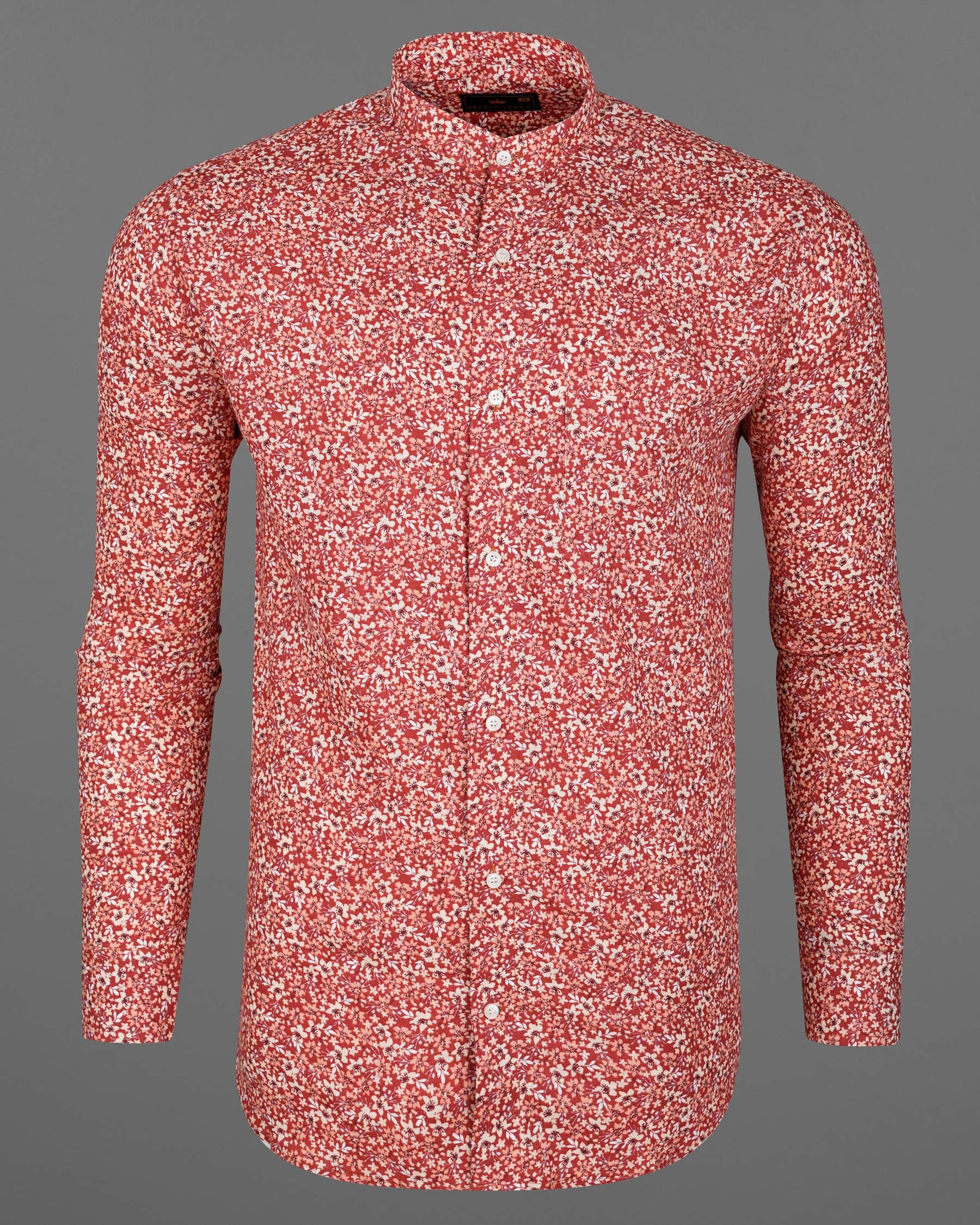 Flush Mahogany Red Ditzy Printed Luxurious Linen Shirt 7876-M-38, 7876-M-H-38, 7876-M-39, 7876-M-H-39, 7876-M-40, 7876-M-H-40, 7876-M-42, 7876-M-H-42, 7876-M-44, 7876-M-H-44, 7876-M-46, 7876-M-H-46, 7876-M-48, 7876-M-H-48, 7876-M-50, 7876-M-H-50, 7876-M-52, 7876-M-H-52
