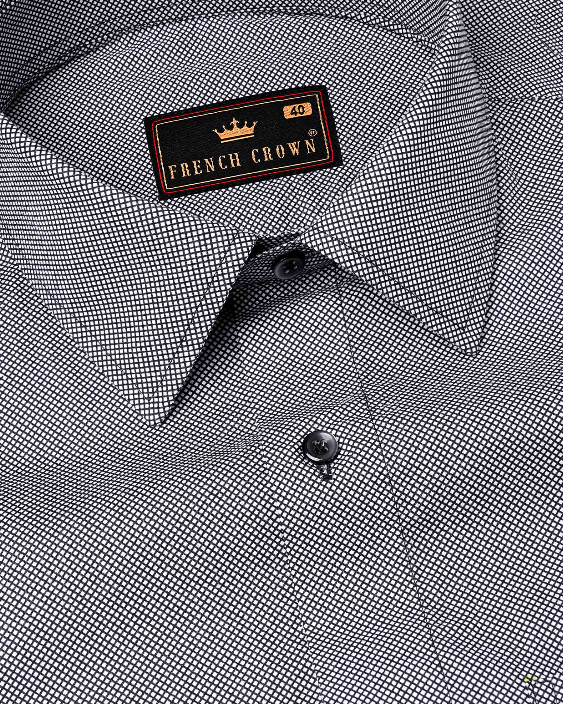 Jade Black and White Mini Checkered Pattern Premium Cotton Shirt 7880-BLK-38, 7880-BLK-H-38, 7880-BLK-39, 7880-BLK-H-39, 7880-BLK-40, 7880-BLK-H-40, 7880-BLK-42, 7880-BLK-H-42, 7880-BLK-44, 7880-BLK-H-44, 7880-BLK-46, 7880-BLK-H-46, 7880-BLK-48, 7880-BLK-H-48, 7880-BLK-50, 7880-BLK-H-50, 7880-BLK-52, 7880-BLK-H-52