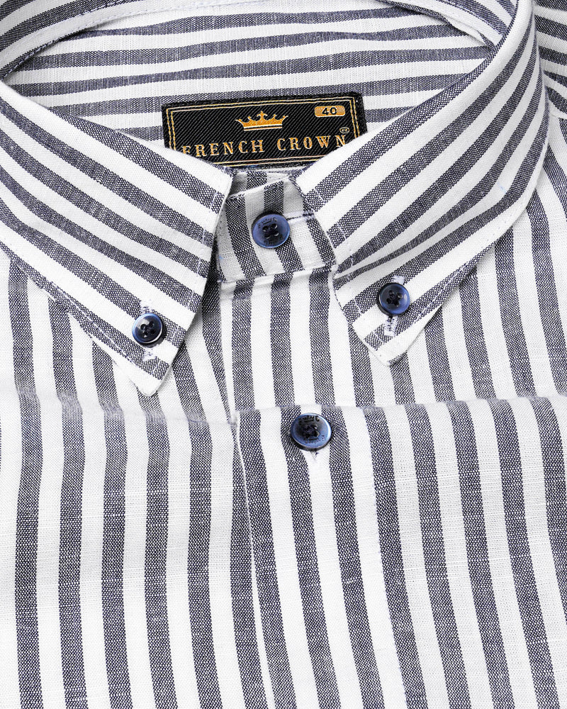 Bright White and Comet Gray Striped Luxurious Linen Shirt 7910-BD-BLE-38, 7910-BD-BLE-H-38, 7910-BD-BLE-39, 7910-BD-BLE-H-39, 7910-BD-BLE-40, 7910-BD-BLE-H-40, 7910-BD-BLE-42, 7910-BD-BLE-H-42, 7910-BD-BLE-44, 7910-BD-BLE-H-44, 7910-BD-BLE-46, 7910-BD-BLE-H-46, 7910-BD-BLE-48, 7910-BD-BLE-H-48, 7910-BD-BLE-50, 7910-BD-BLE-H-50, 7910-BD-BLE-52, 7910-BD-BLE-H-52