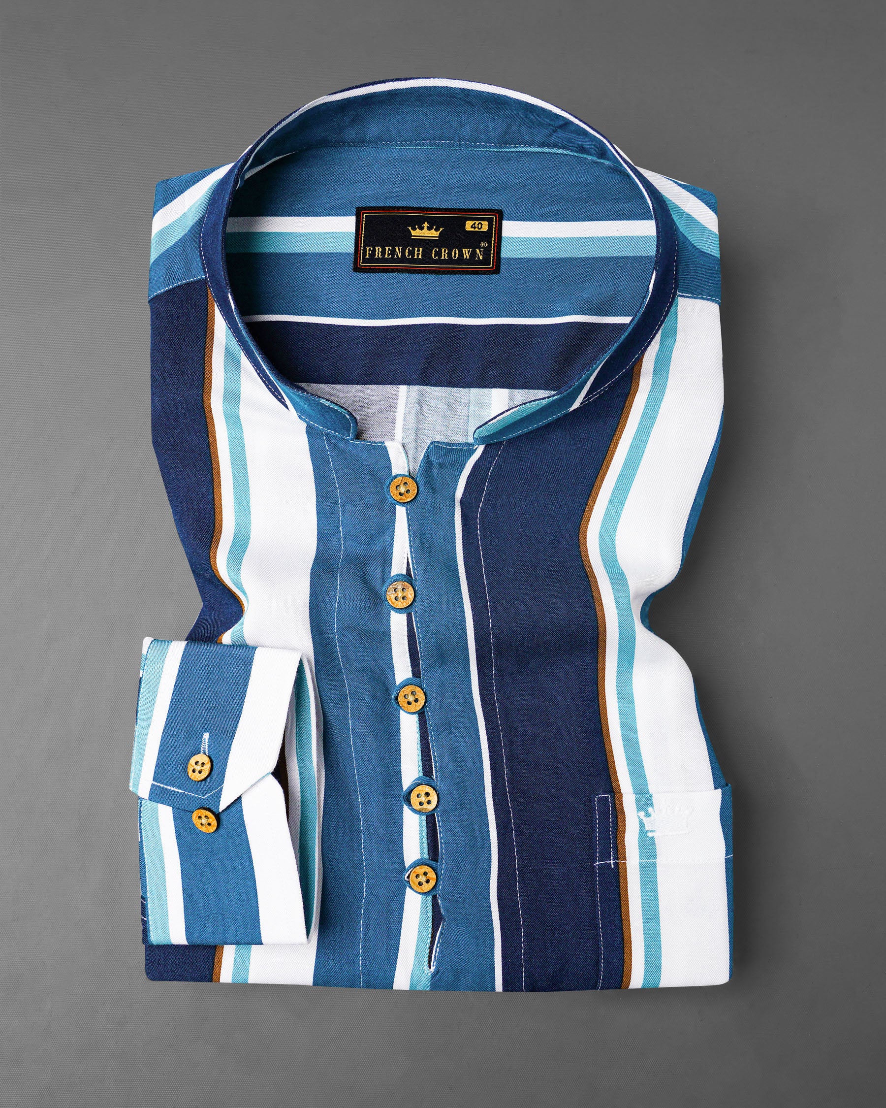 Bright White with Shakespeare Blue and Cyprus Blue Striped Premium Tencel Kurta Shirt 7920-KS-38, 7920-KS-H-38, 7920-KS-39, 7920-KS-H-39, 7920-KS-40, 7920-KS-H-40, 7920-KS-42, 7920-KS-H-42, 7920-KS-44, 7920-KS-H-44, 7920-KS-46, 7920-KS-H-46, 7920-KS-48, 7920-KS-H-48, 7920-KS-50, 7920-KS-H-50, 7920-KS-52, 7920-KS-H-52