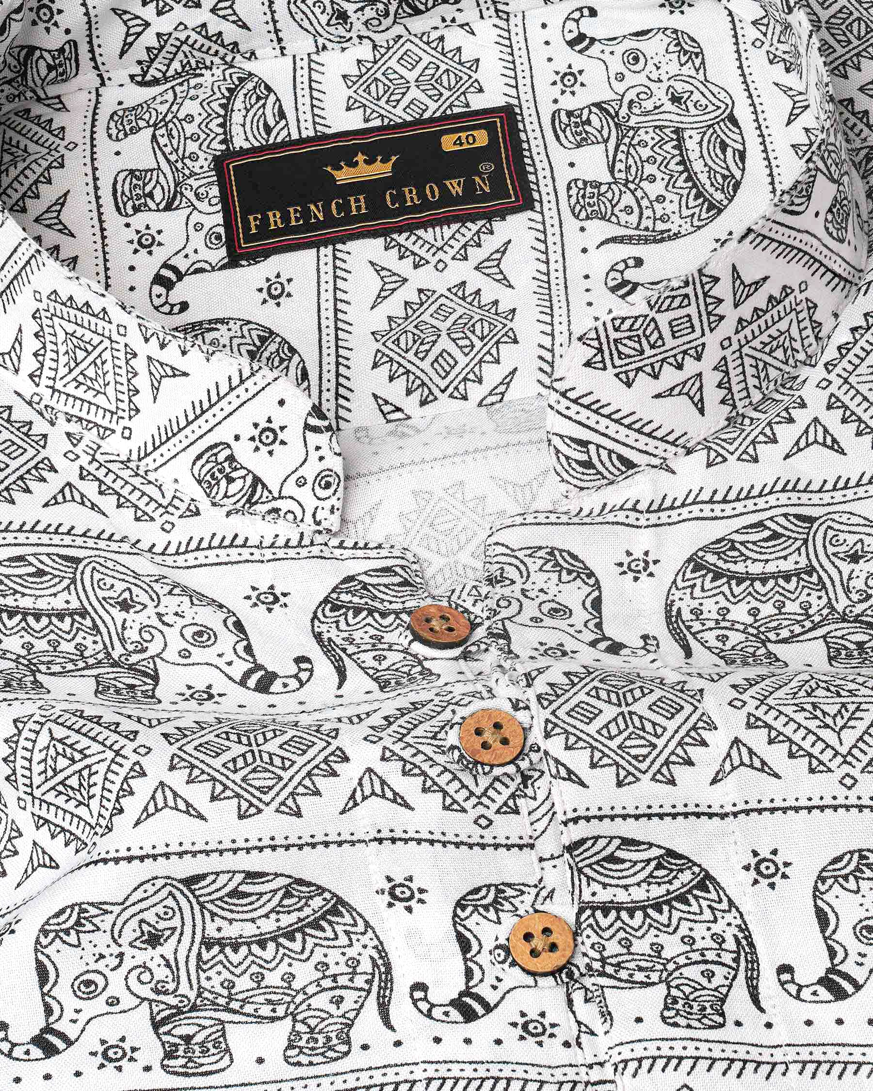 Bright White and Black Tribal Printed Premium Tencel Shirt 7925-KS-38, 7925-KS-H-38, 7925-KS-39, 7925-KS-H-39, 7925-KS-40, 7925-KS-H-40, 7925-KS-42, 7925-KS-H-42, 7925-KS-44, 7925-KS-H-44, 7925-KS-46, 7925-KS-H-46, 7925-KS-48, 7925-KS-H-48, 7925-KS-50, 7925-KS-H-50, 7925-KS-52, 7925-KS-H-52