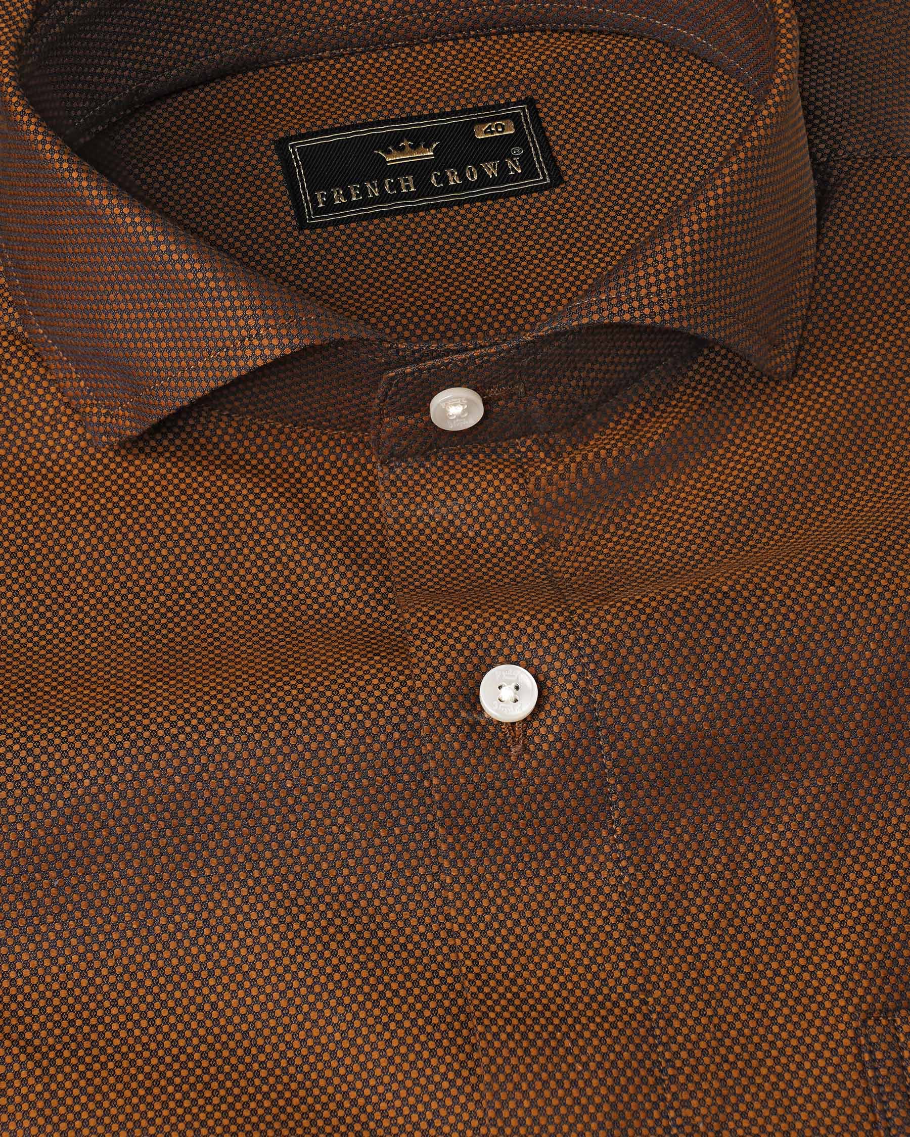 Sienna Brown and Zeus Black Dobby Textured Premium Giza Cotton Shirt 7931-CA-38, 7931-CA-H-38, 7931-CA-39, 7931-CA-H-39, 7931-CA-40, 7931-CA-H-40, 7931-CA-42, 7931-CA-H-42, 7931-CA-44, 7931-CA-H-44, 7931-CA-46, 7931-CA-H-46, 7931-CA-48, 7931-CA-H-48, 7931-CA-50, 7931-CA-H-50, 7931-CA-52, 7931-CA-H-52