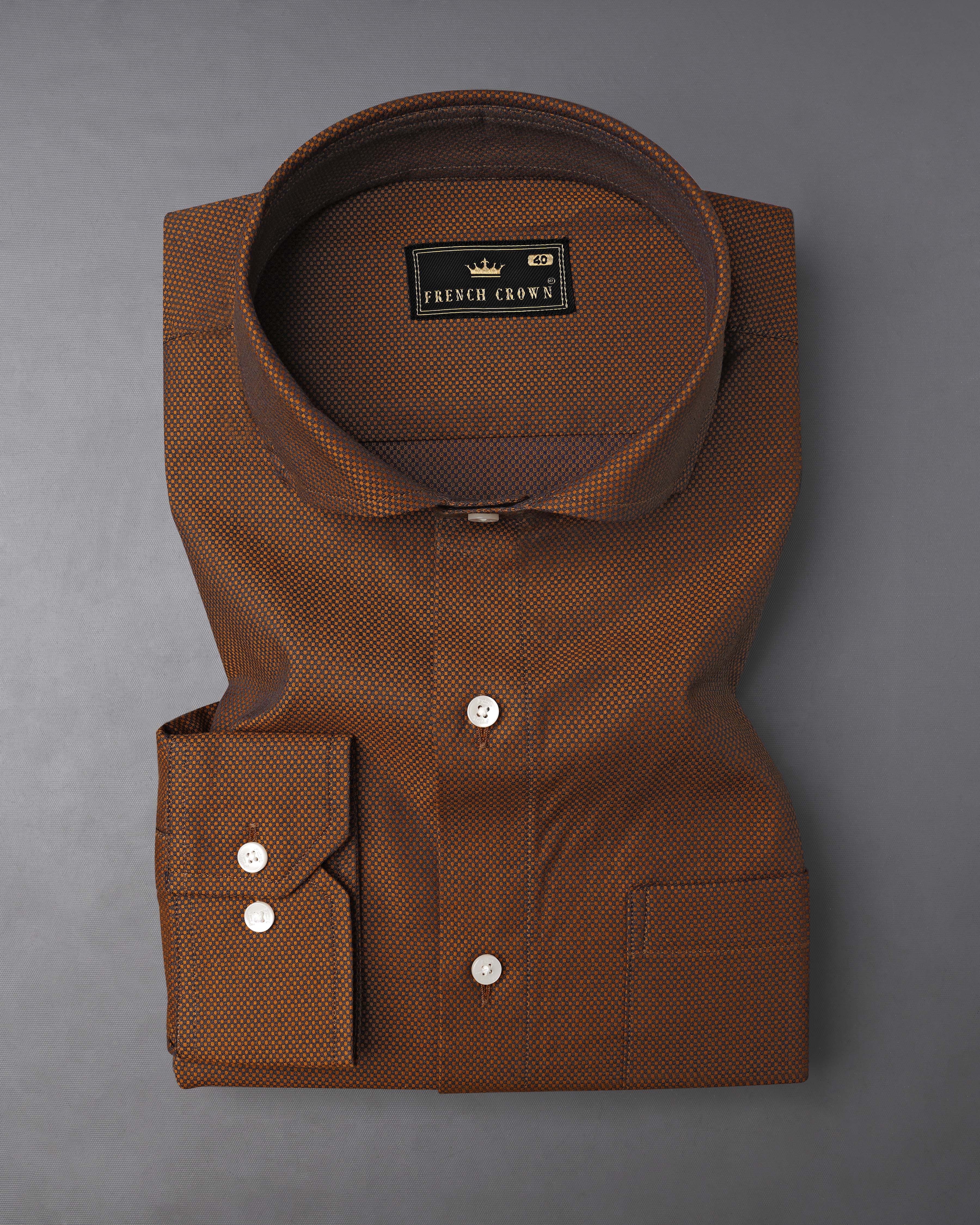 Sienna Brown and Zeus Black Dobby Textured Premium Giza Cotton Shirt 7931-CA-38, 7931-CA-H-38, 7931-CA-39, 7931-CA-H-39, 7931-CA-40, 7931-CA-H-40, 7931-CA-42, 7931-CA-H-42, 7931-CA-44, 7931-CA-H-44, 7931-CA-46, 7931-CA-H-46, 7931-CA-48, 7931-CA-H-48, 7931-CA-50, 7931-CA-H-50, 7931-CA-52, 7931-CA-H-52