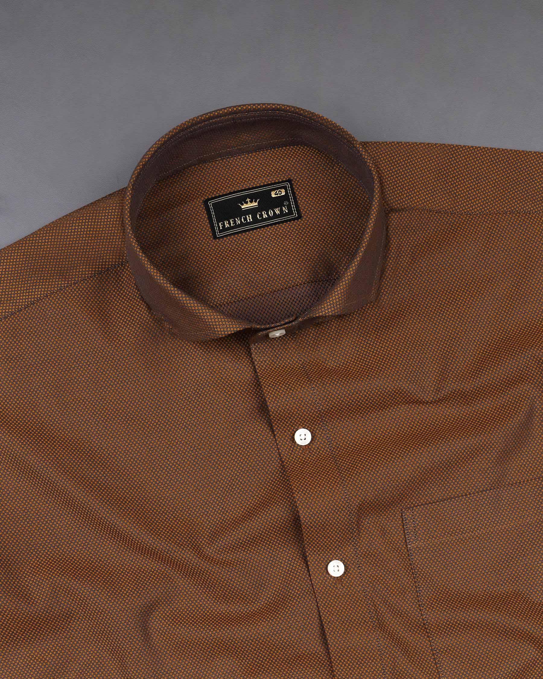 Sienna Brown and Zeus Black Dobby Textured Premium Giza Cotton Shirt 7931-CA-38, 7931-CA-H-38, 7931-CA-39, 7931-CA-H-39, 7931-CA-40, 7931-CA-H-40, 7931-CA-42, 7931-CA-H-42, 7931-CA-44, 7931-CA-H-44, 7931-CA-46, 7931-CA-H-46, 7931-CA-48, 7931-CA-H-48, 7931-CA-50, 7931-CA-H-50, 7931-CA-52, 7931-CA-H-52