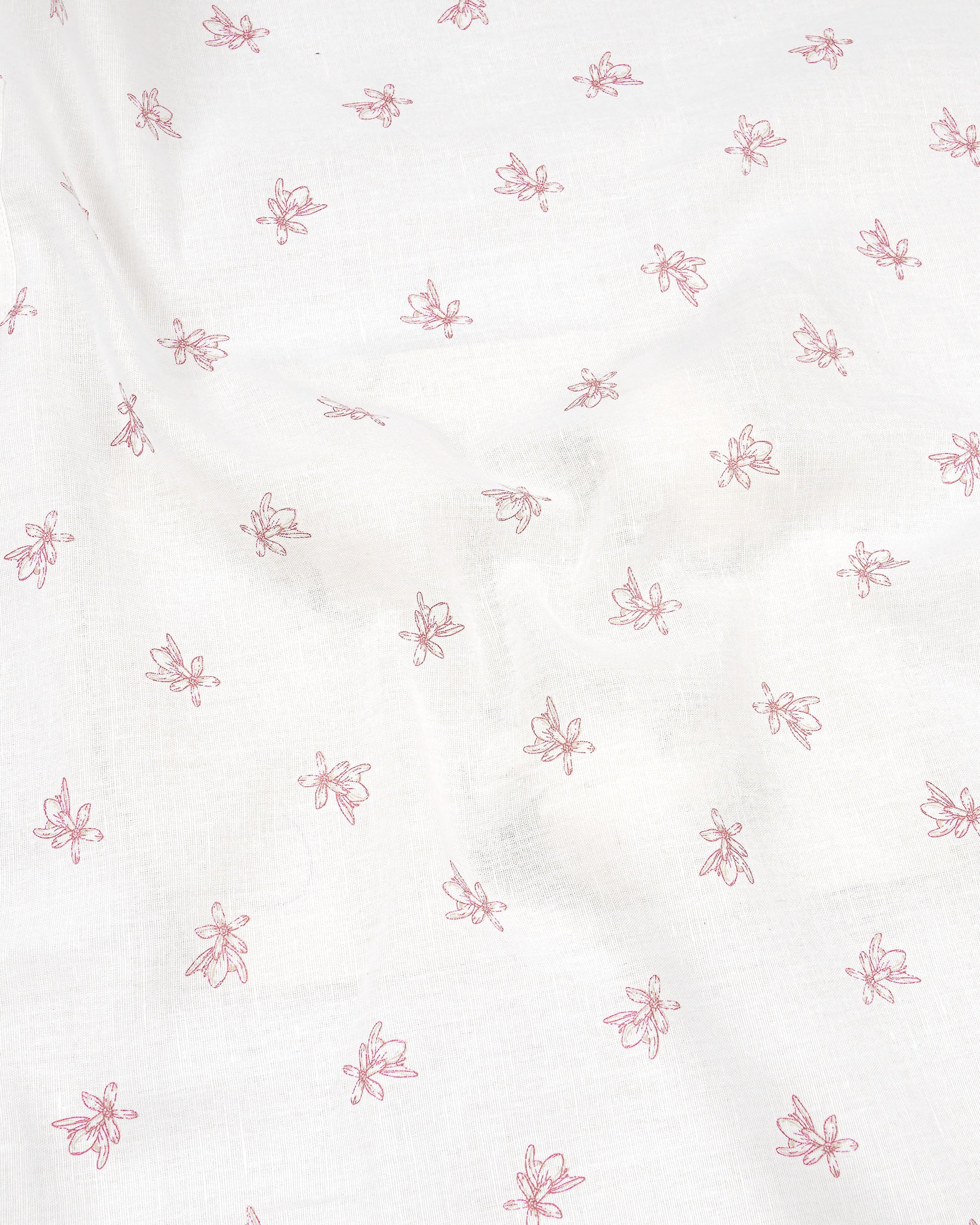Bright White With Charm Pink Ditzy Floral Printed Luxurious Linen Kurta Shirt 7936-KS-38, 7936-KS-H-38, 7936-KS-39, 7936-KS-H-39, 7936-KS-40, 7936-KS-H-40, 7936-KS-42, 7936-KS-H-42, 7936-KS-44, 7936-KS-H-44, 7936-KS-46, 7936-KS-H-46, 7936-KS-48, 7936-KS-H-48, 7936-KS-50, 7936-KS-H-50, 7936-KS-52, 7936-KS-H-52