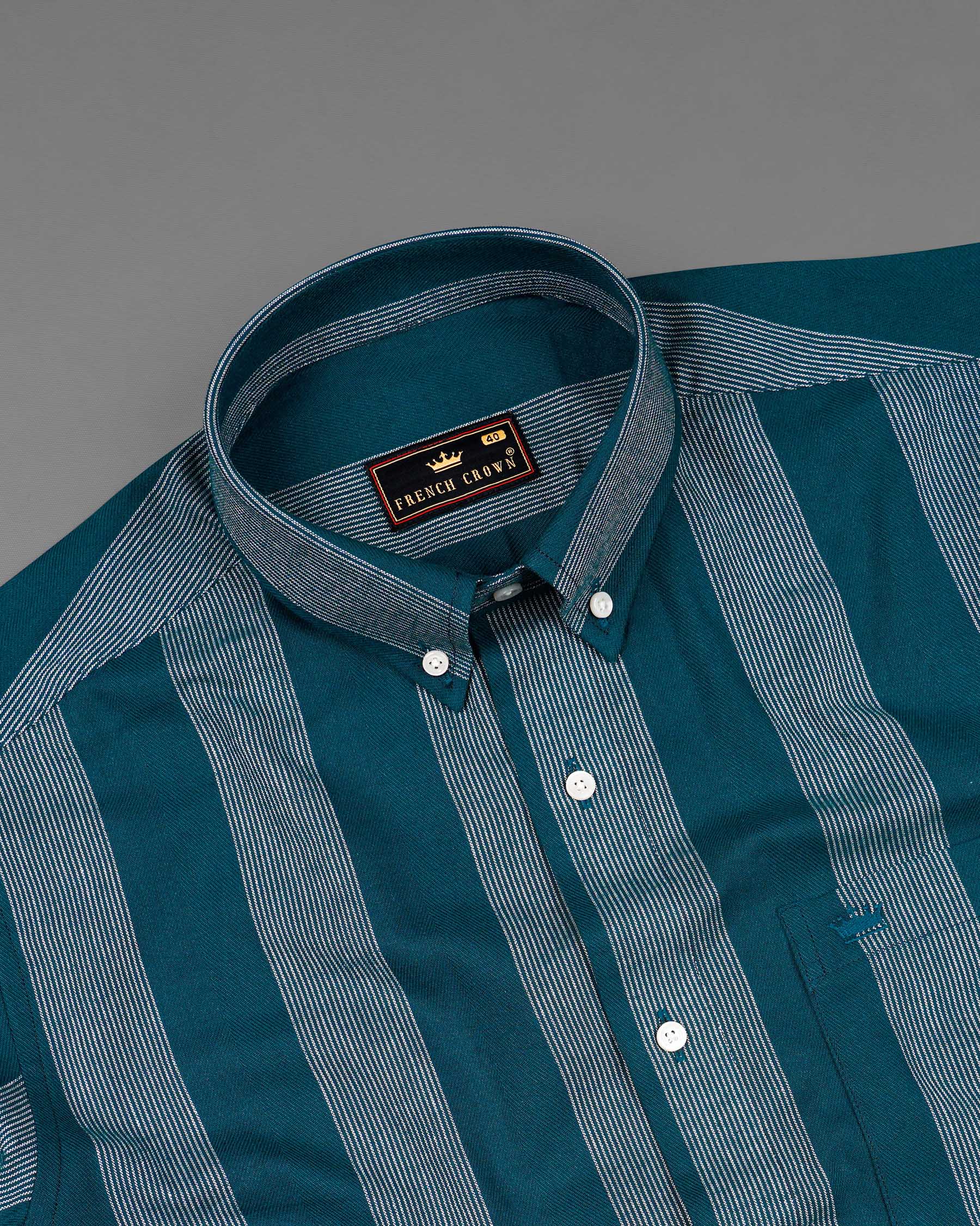 Cyprus Sea Blue with Bright White Striped Herringbone Premium Cotton Shirt 7951-BD-38, 7951-BD-H-38, 7951-BD-39, 7951-BD-H-39, 7951-BD-40, 7951-BD-H-40, 7951-BD-42, 7951-BD-H-42, 7951-BD-44, 7951-BD-H-44, 7951-BD-46, 7951-BD-H-46, 7951-BD-48, 7951-BD-H-48, 7951-BD-50, 7951-BD-H-50, 7951-BD-52, 7951-BD-H-52