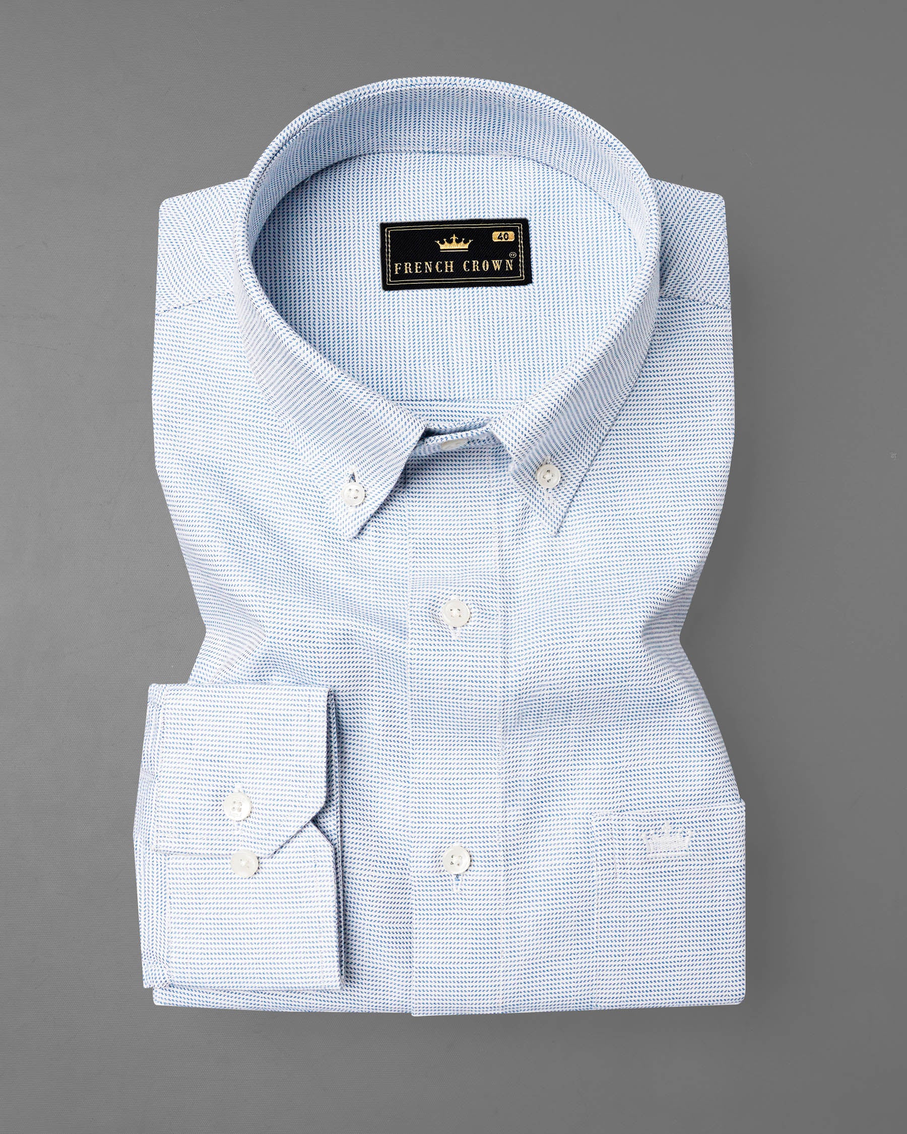 Ship Cove Blue and White Dobby Textured Premium Giza Cotton Shirt 7956-BD-38, 7956-BD-H-38, 7956-BD-39, 7956-BD-H-39, 7956-BD-40, 7956-BD-H-40, 7956-BD-42, 7956-BD-H-42, 7956-BD-44, 7956-BD-H-44, 7956-BD-46, 7956-BD-H-46, 7956-BD-48, 7956-BD-H-48, 7956-BD-50, 7956-BD-H-50, 7956-BD-52, 7956-BD-H-52